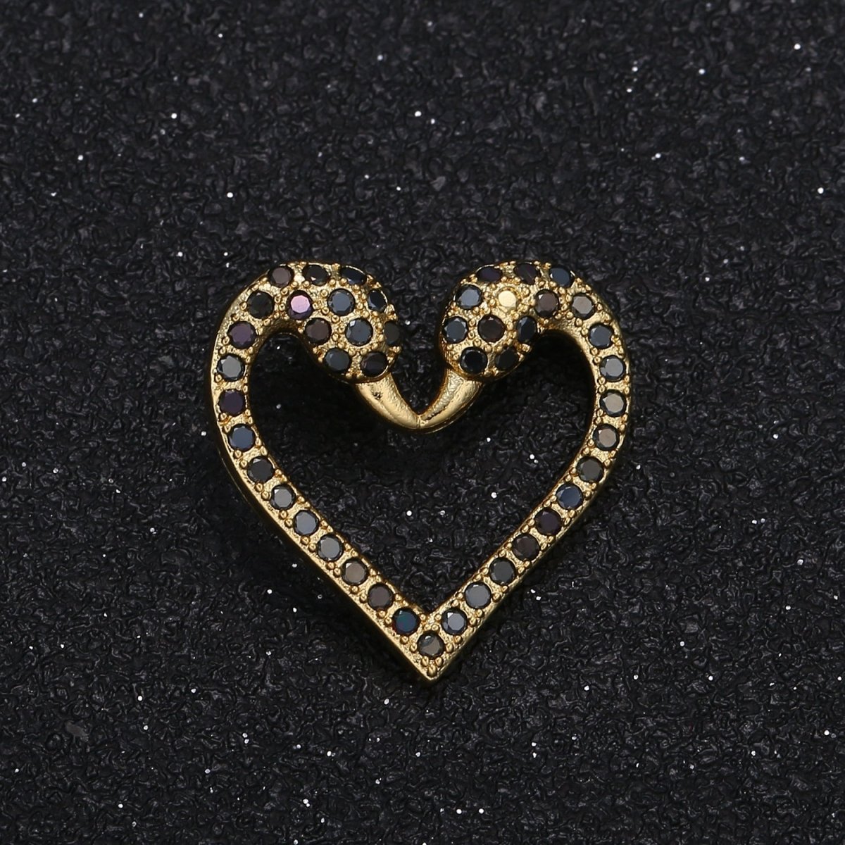 Heart Shaped Swan Head Couple Lovebirds Charm Animal Nature Micro Pave Charm Pendant GP-043 GP-058 - DLUXCA