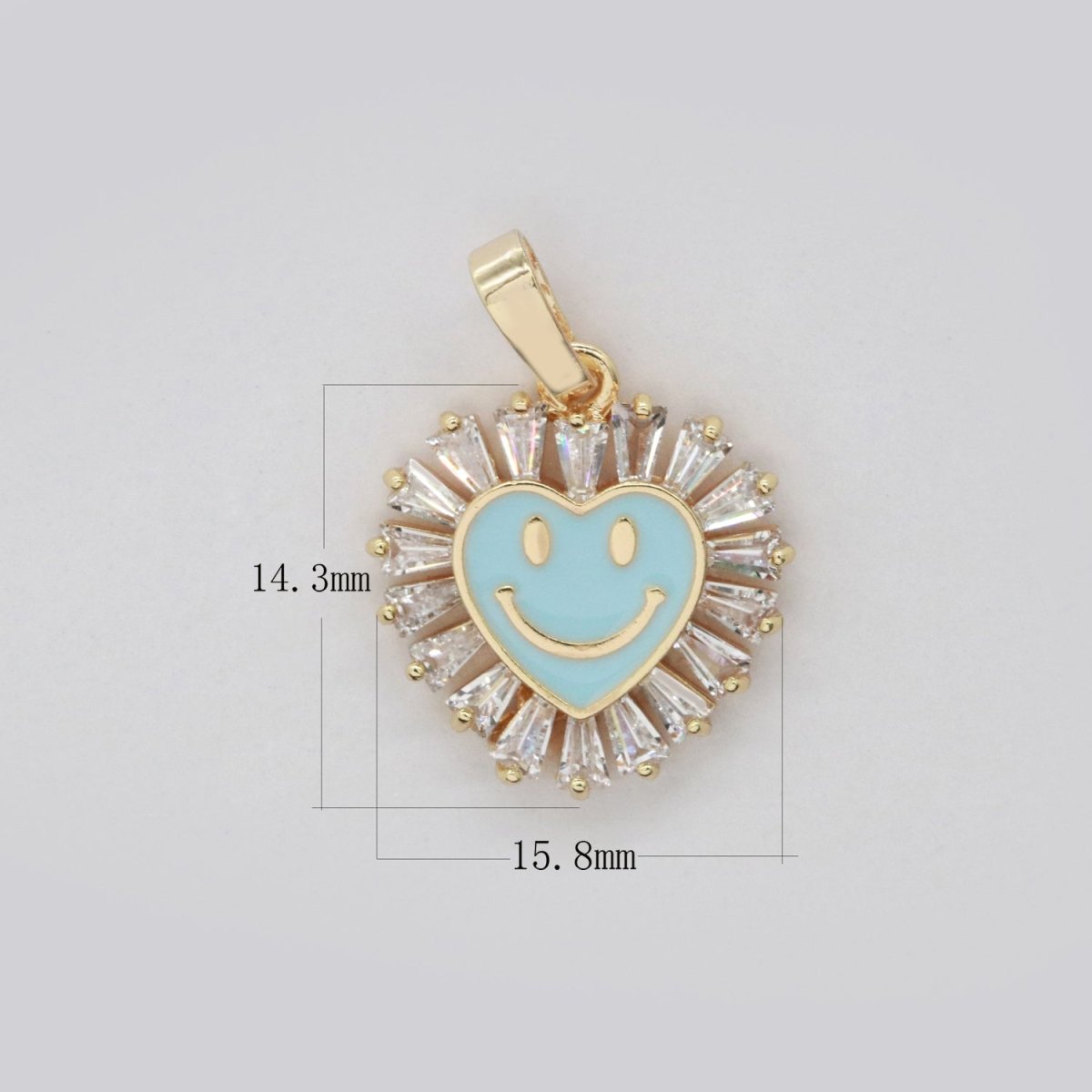 Heart Smiley Face Charm Cubic Happy Face Pendant for Necklace Earring Component I-276 I-277 I-287 I-292 I-293 I-298 - DLUXCA