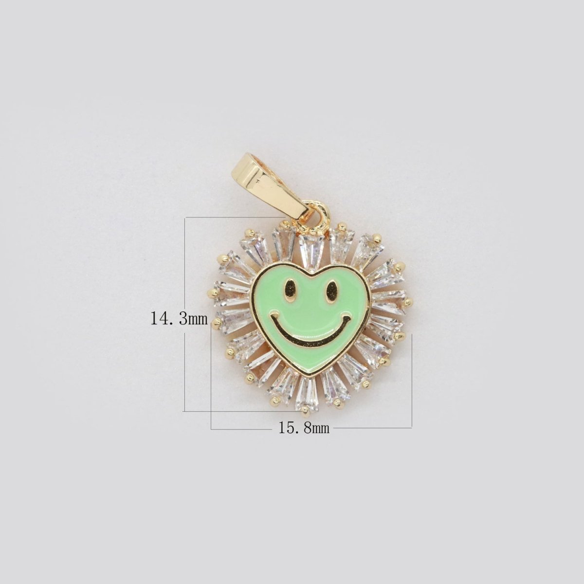 Heart Smiley Face Charm Cubic Happy Face Pendant for Necklace Earring Component I-276 I-277 I-287 I-292 I-293 I-298 - DLUXCA
