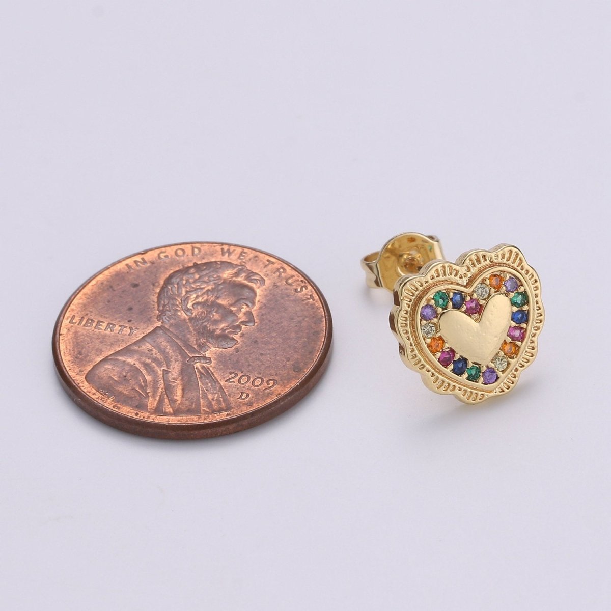 Heart Stud Earrings • Heart Earrings • Heart Jewelry • Dainty Gold Heart Earrings • Stud Earrings • Gift for Her • Cute Earrings Q-263 - DLUXCA