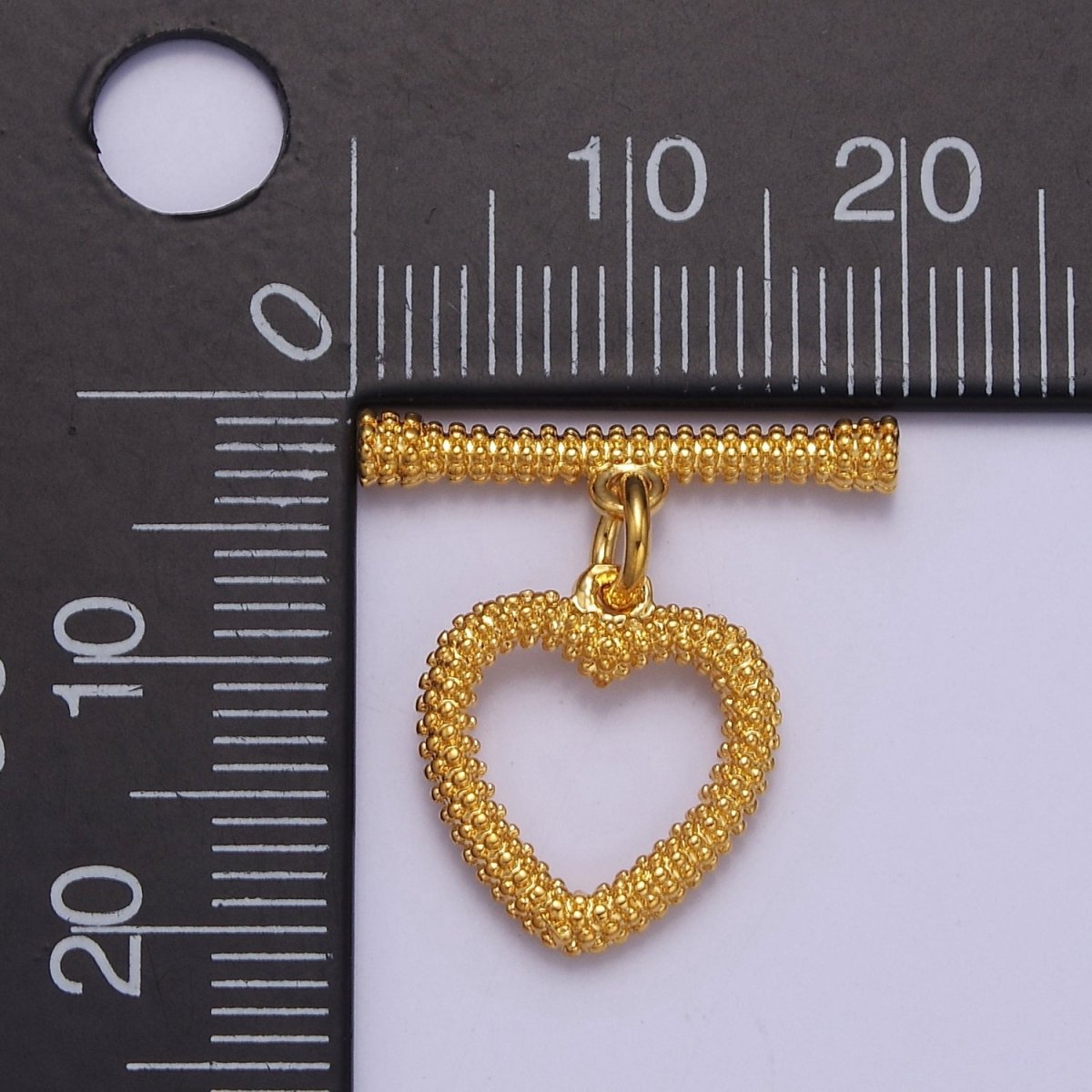 Heart Toggle Clasp Connector, 24k Gold Filled Toggle Clasp, Jewelry End Clasp for Bracelet, Necklace Closure L-644 L-682 L-683 - DLUXCA