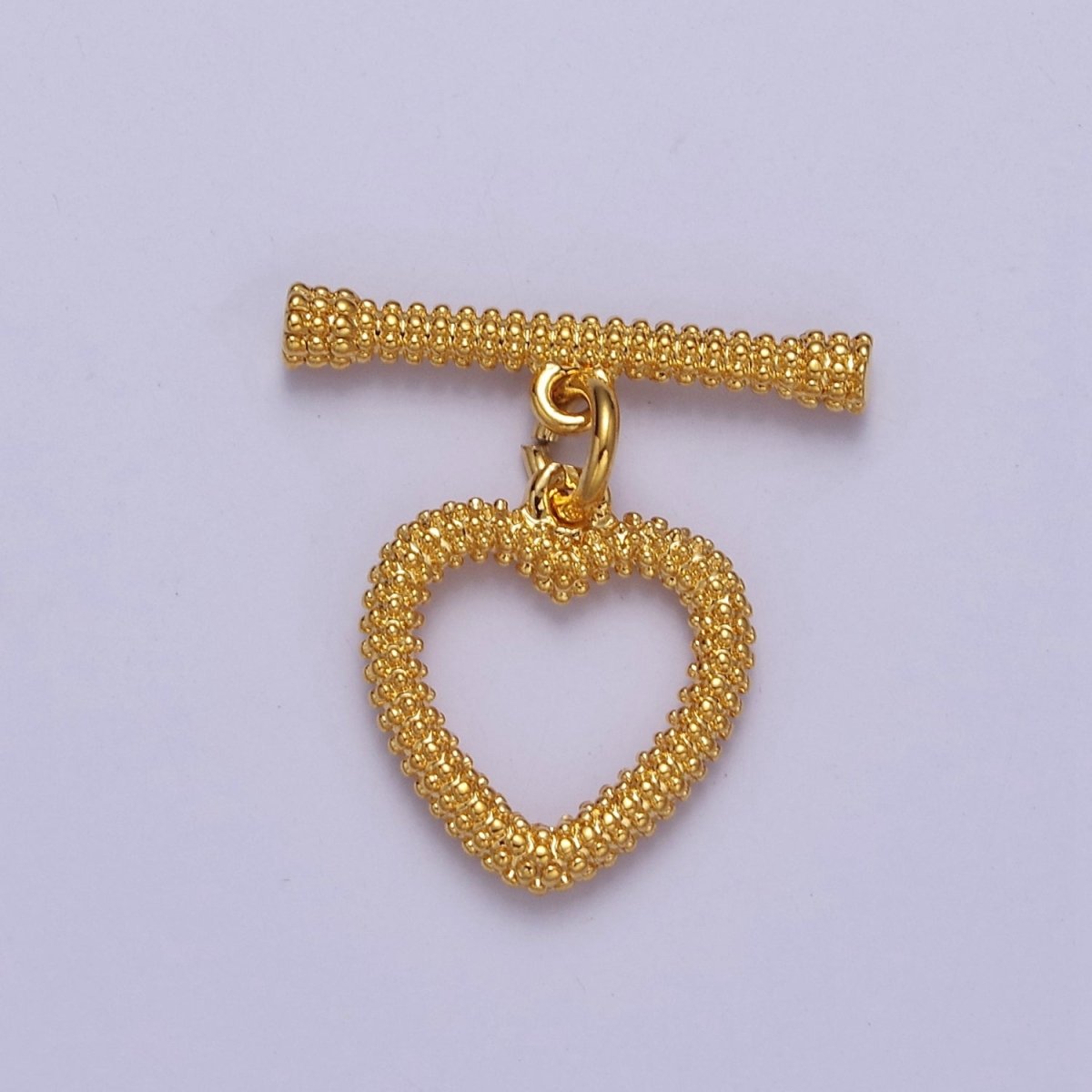 Heart Toggle Clasp Connector, 24k Gold Filled Toggle Clasp, Jewelry End Clasp for Bracelet, Necklace Closure L-644 L-682 L-683 - DLUXCA