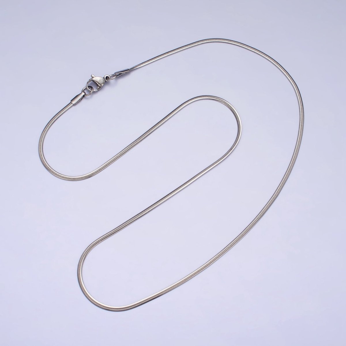 Herringbone Necklace in Gold Stainless Steel Snake Chain 17.75 inch Dainty Ready to Wear Chain for Minimalist Jewelry | WA-1548 WA-1549 Clearance Pricing - DLUXCA