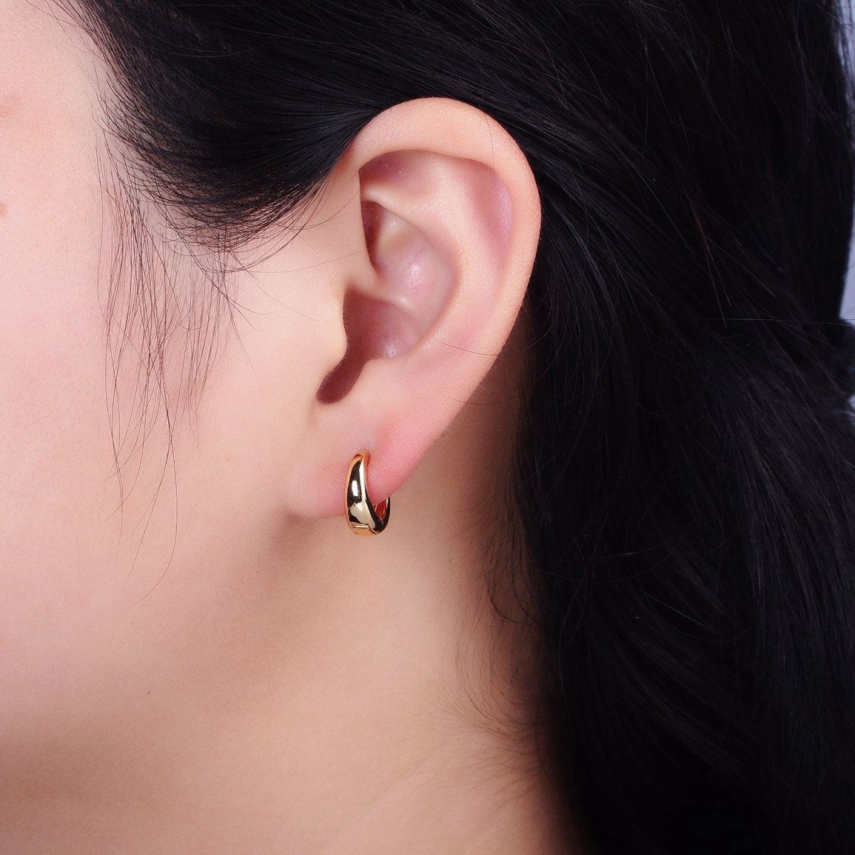 Huggie Earrings Minimalist Huggie Hoop Earrings • Perfect Simple Earrings For Her AB-665 - DLUXCA