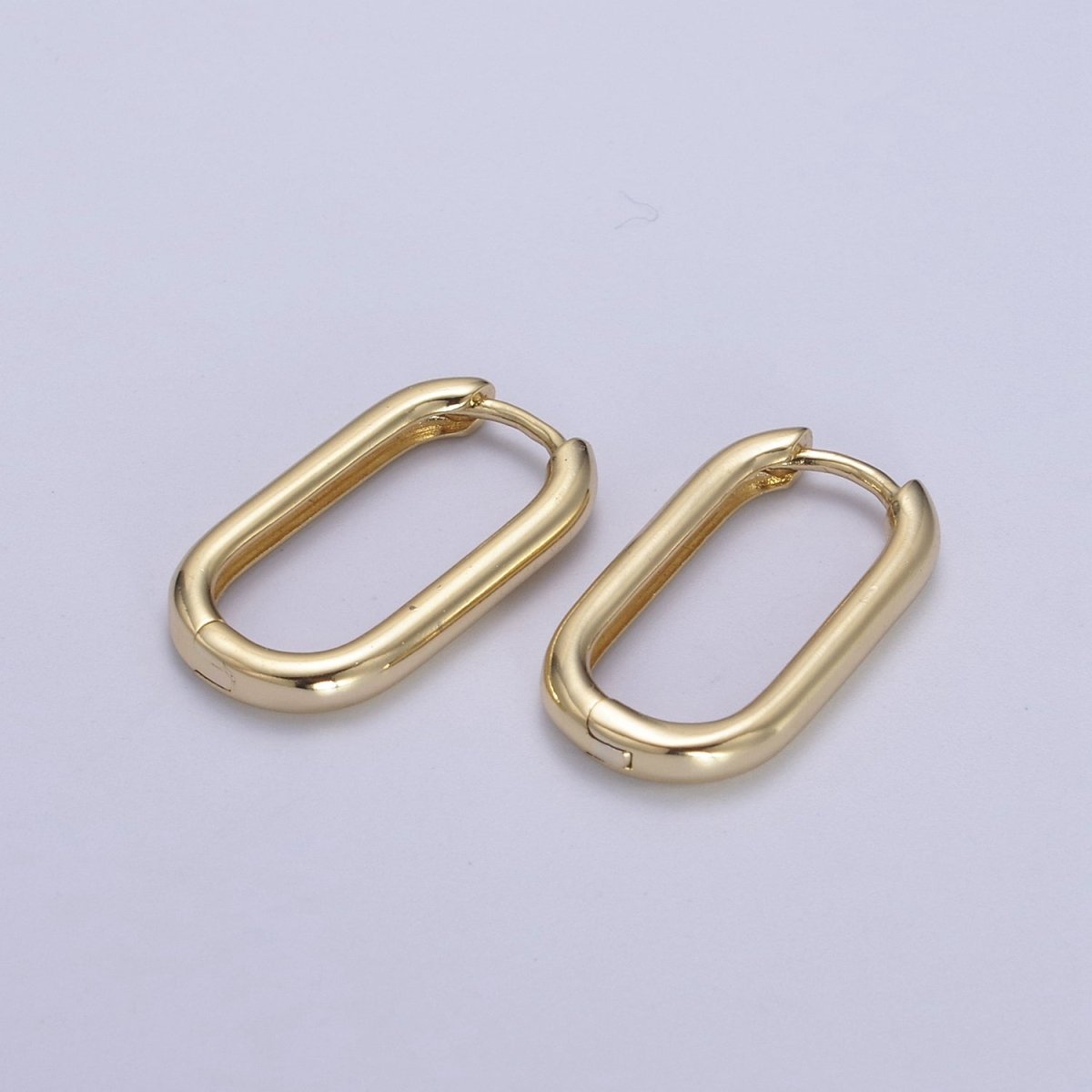 Hypoallergenic Oval gold hoops, rectangular gold Filled hoop earring, Minimalist Elegant hoops, Classic hoops, sophisticated Everyday Jewelry hoops T-270 - DLUXCA