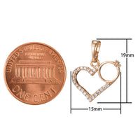 1pc 18k Gold Filled Micro Pave CZ Heart Pendant Charm, Heart with Ring Micro Pave CZ Pendant Charm, Gold Filled Pendant, For DIY Jewelry - DLUXCA