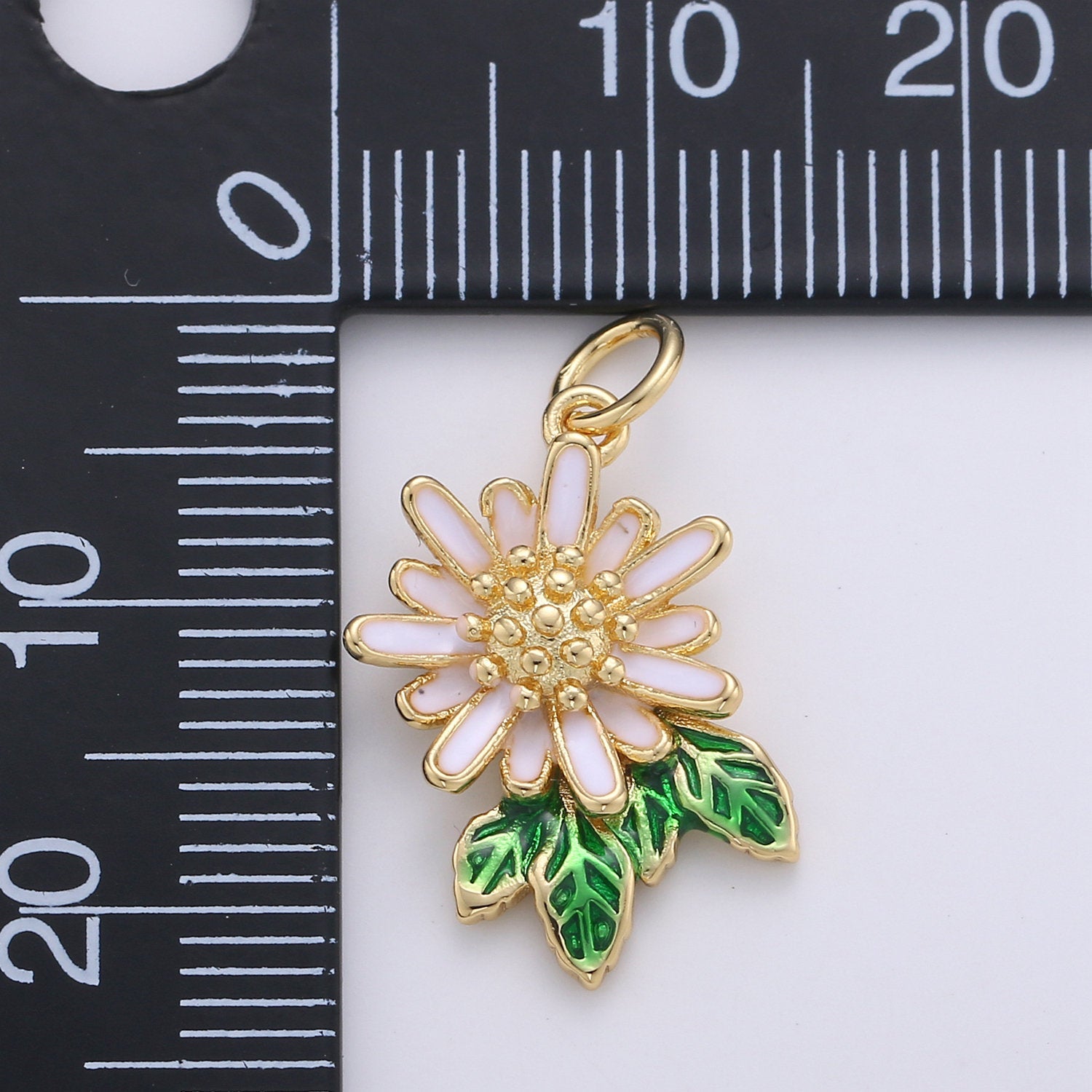 1x Dainty Sun Flower Charms Enamel Gold Plated for Bracelet Necklace Earring Component Summer Jewelry Flower Floral Pendant - DLUXCA