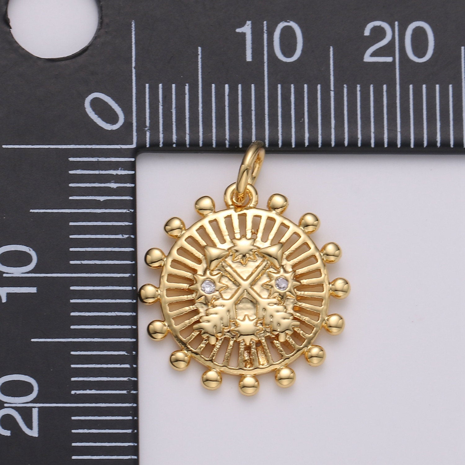 18x15mm 24k Gold Filled Coin Medallion, Arrow Charms, Round Pendant Silver Medallion for Bracelet Earring Necklace Making - DLUXCA