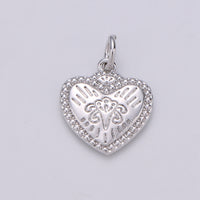 18X13mm 24k Gold Filled Heart Charms, Love Pendant, Dainty Silver Happy Heart Charm for Boho Bohemian Bracelet Earring Necklace supply - DLUXCA