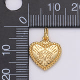 18X13mm 24k Gold Filled Heart Charms, Love Pendant, Dainty Silver Happy Heart Charm for Boho Bohemian Bracelet Earring Necklace supply - DLUXCA