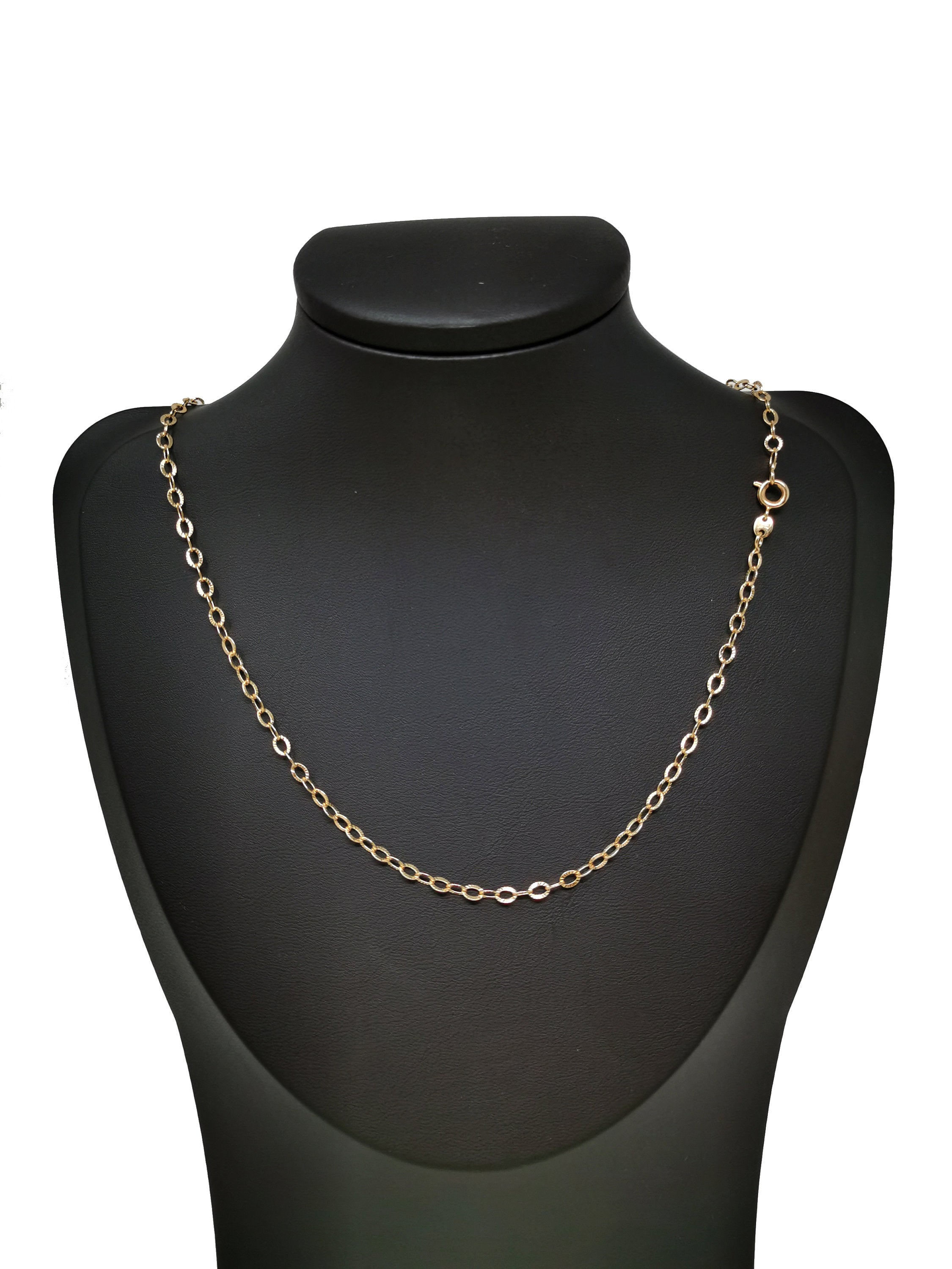 18k Gold Filled 1mm Cable Finished Chain 17.7 inch for Dainty Necklace Making "Pinky Gold Chain" - DLUXCA
