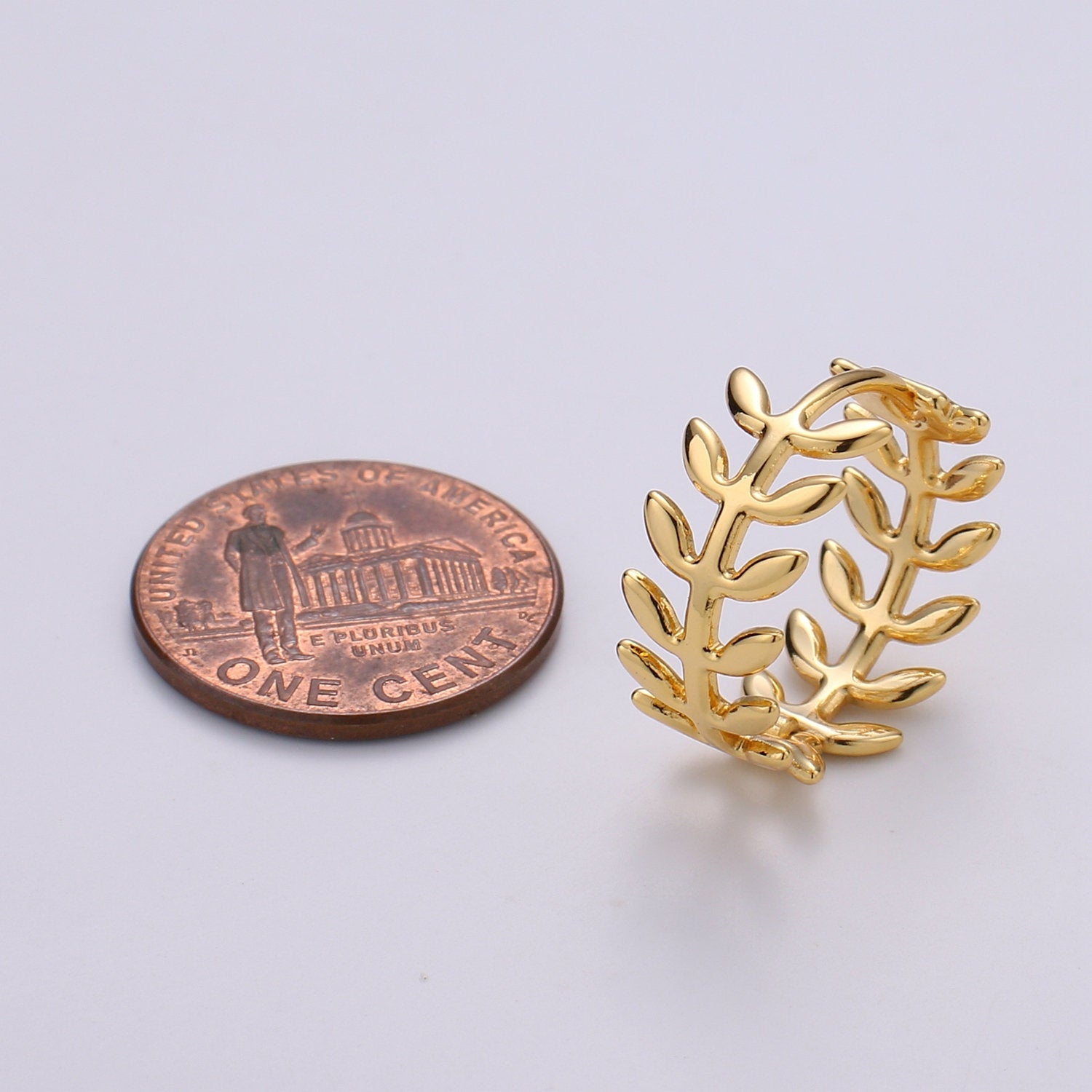 Dainty Gold Leaf Hoop Earrings – Gold Vermeil Hoop Earring, Inspired by Ancient Greek Laurel Wreaths artistry Jewelry - DLUXCA