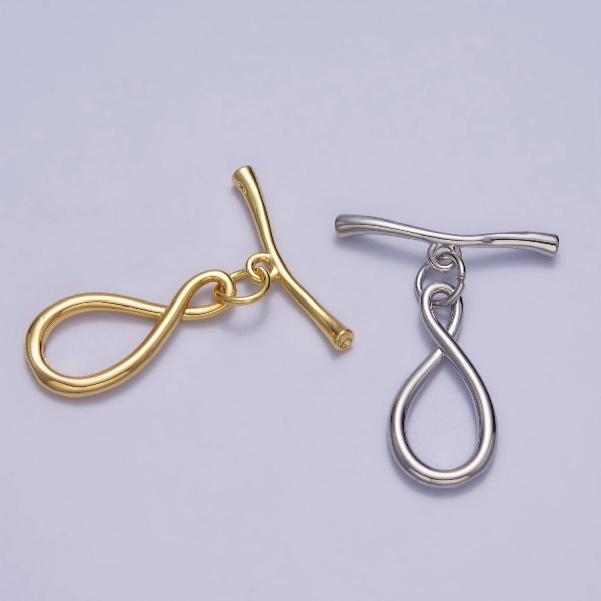 Infinity Coiled Geometric Toggle Clasps Jewelry Closure in Gold & Silver | Z-082 Z-083 - DLUXCA