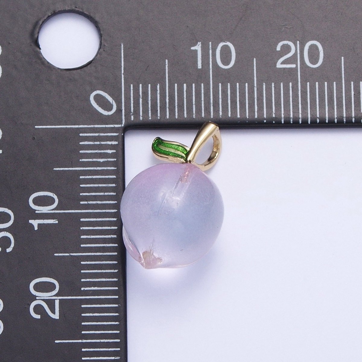 Iridescent Purple Glass Bead Nature Fruit Charm Pendant For Jewelry Making | X-187 - DLUXCA