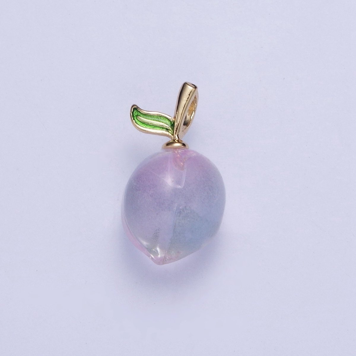 Iridescent Purple Glass Bead Nature Fruit Charm Pendant For Jewelry Making | X-187 - DLUXCA