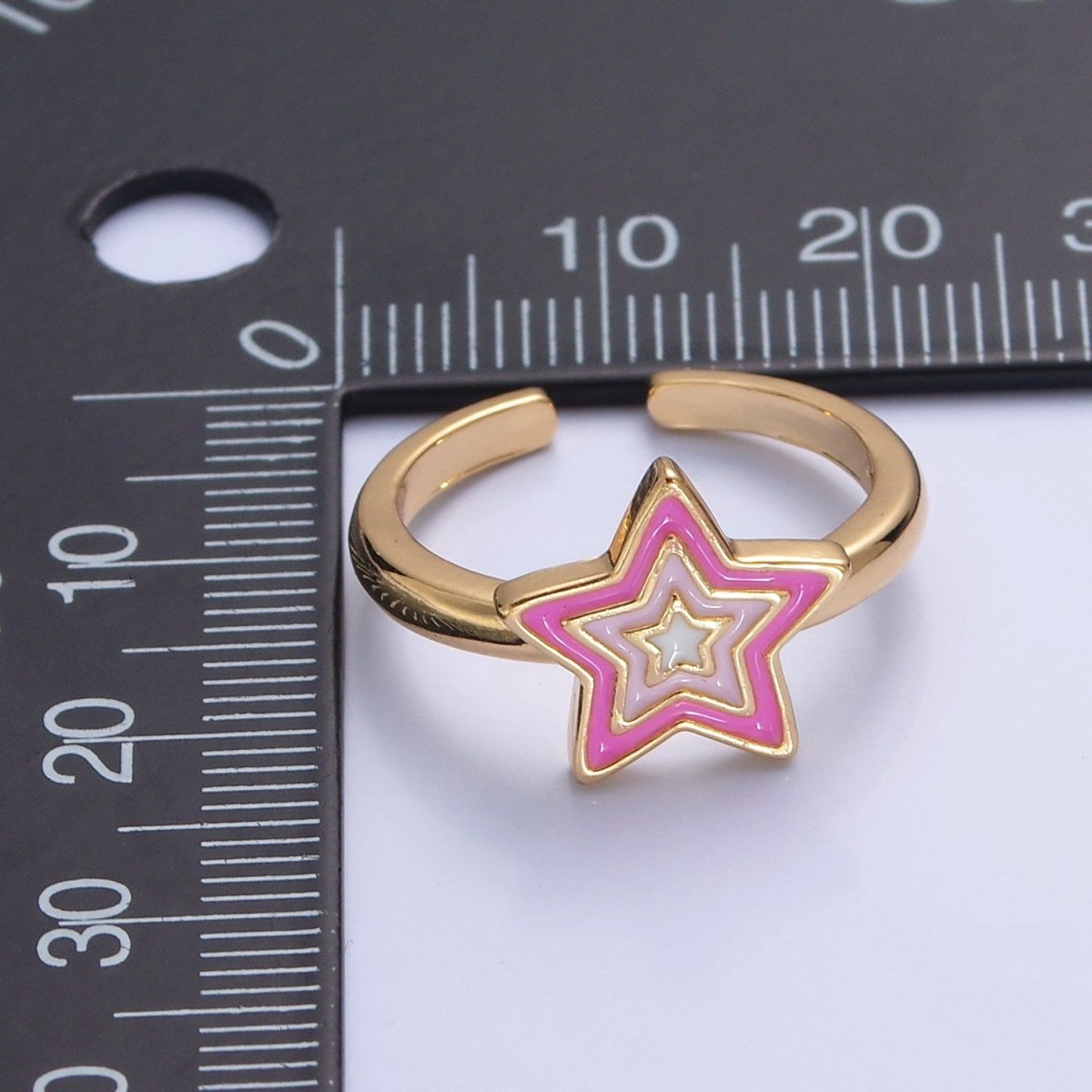 Kawaii Star Ring for Kids Jewelry Open Adjustable Ring O-2212 O-2213 O-2214 - DLUXCA