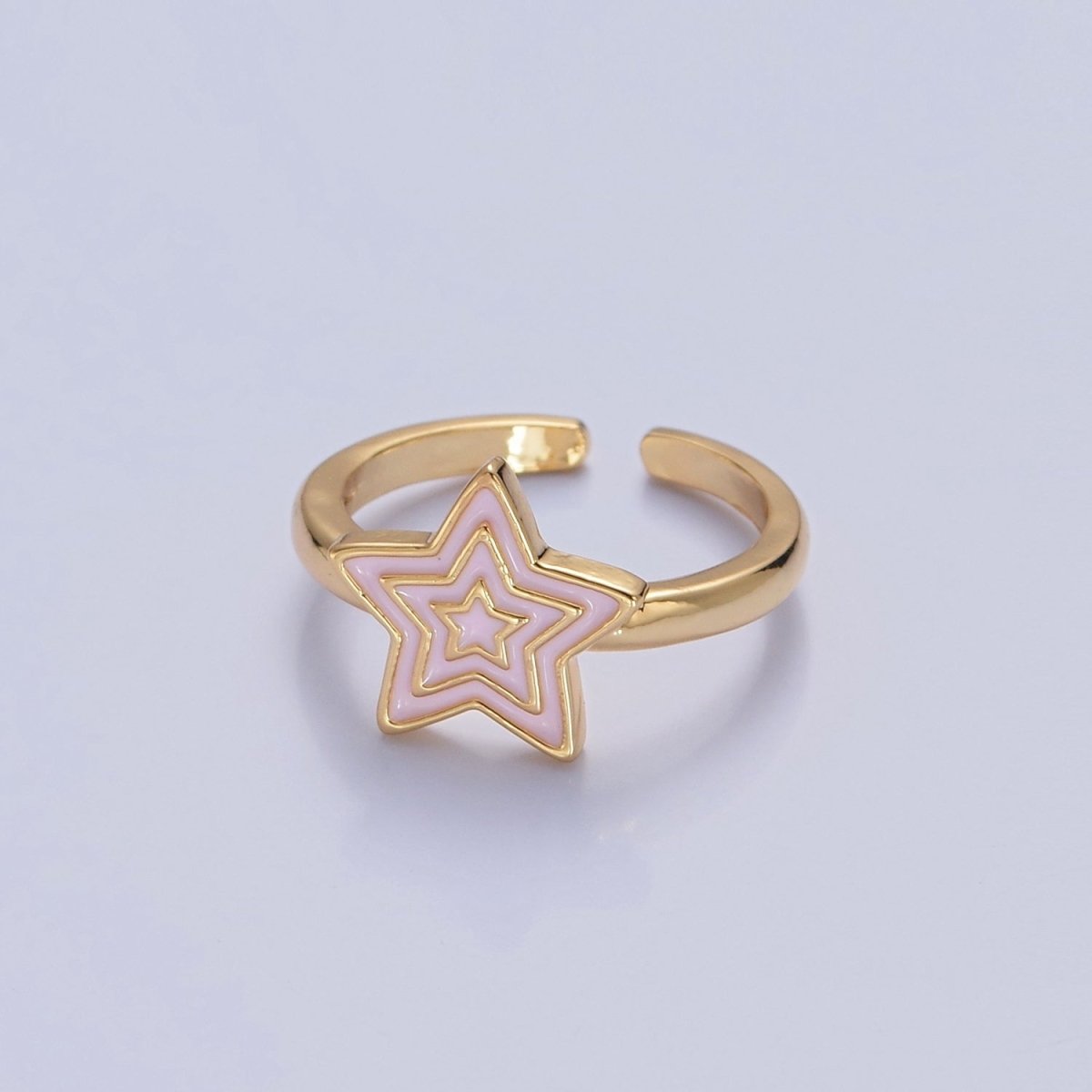 Kawaii Star Ring for Kids Jewelry Open Adjustable Ring O-2212 O-2213 O-2214 - DLUXCA