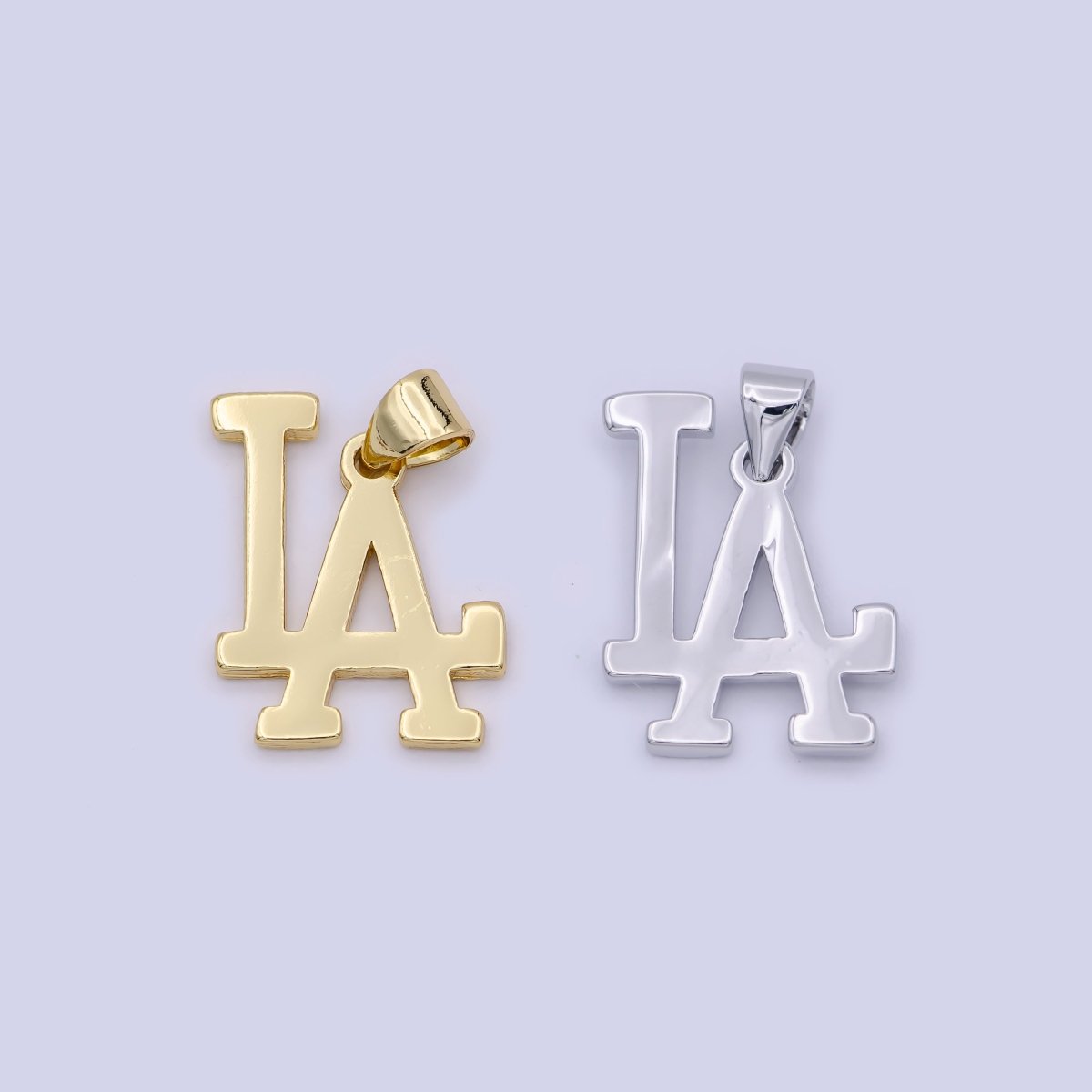 LA Dodgers Charm Necklace | Los Angeles Pendant | So Cal | LA Gifts For Her Him | LA Dodgers Initial | Silver Baseball Charm H-481 H-482 - DLUXCA