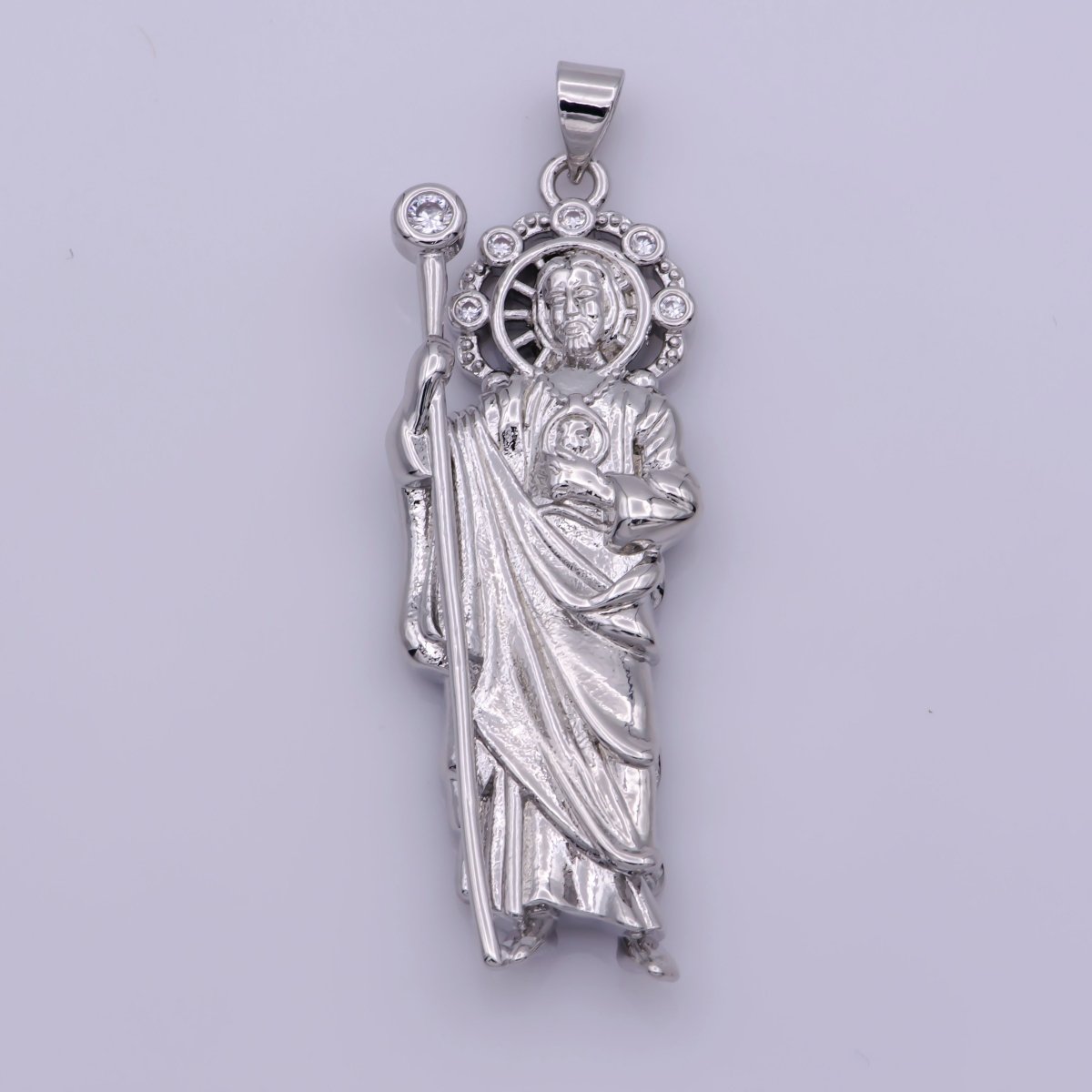 Large Gold St Jude Pendant San Judas Tadeo Medalla Charm medallion Patron Saint of Hopeless Cause Rosary Necklace Jewelry Supply N-1338 N-1339 - DLUXCA