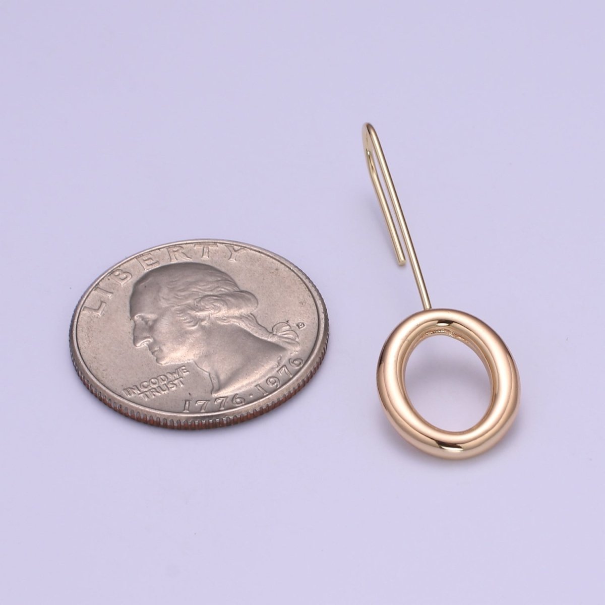 Light Gold Earring Hooks - 18K Gold filled OVAL Ear Wires - Gold Ear Hook - Jewelry Findings for Minimalist jewelry gift P-084 - DLUXCA
