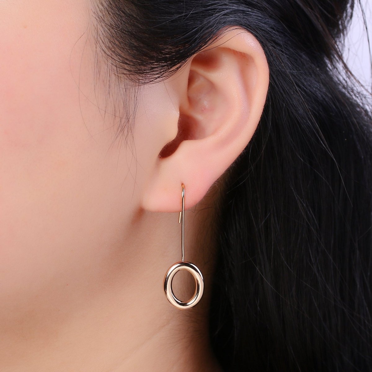 Light Gold Earring Hooks - 18K Gold filled OVAL Ear Wires - Gold Ear Hook - Jewelry Findings for Minimalist jewelry gift P-084 - DLUXCA