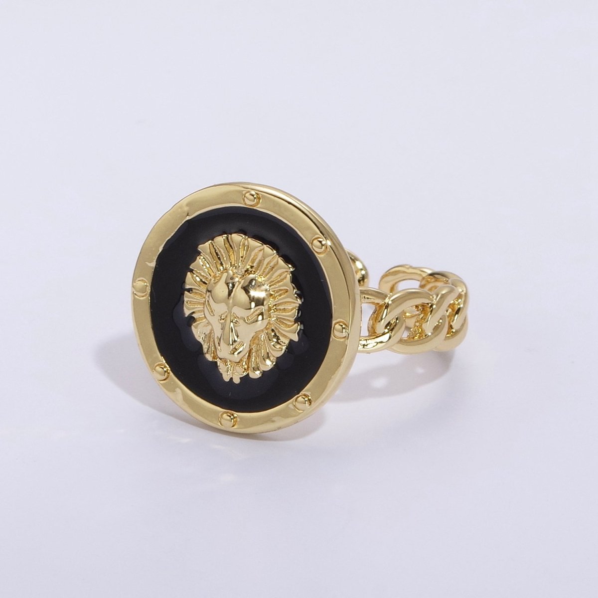 Lion ring, trendy ring, Enamel Leo ring, Adjustable Open Ring Lion King ring Open Adjustable U-055~U-059 - DLUXCA