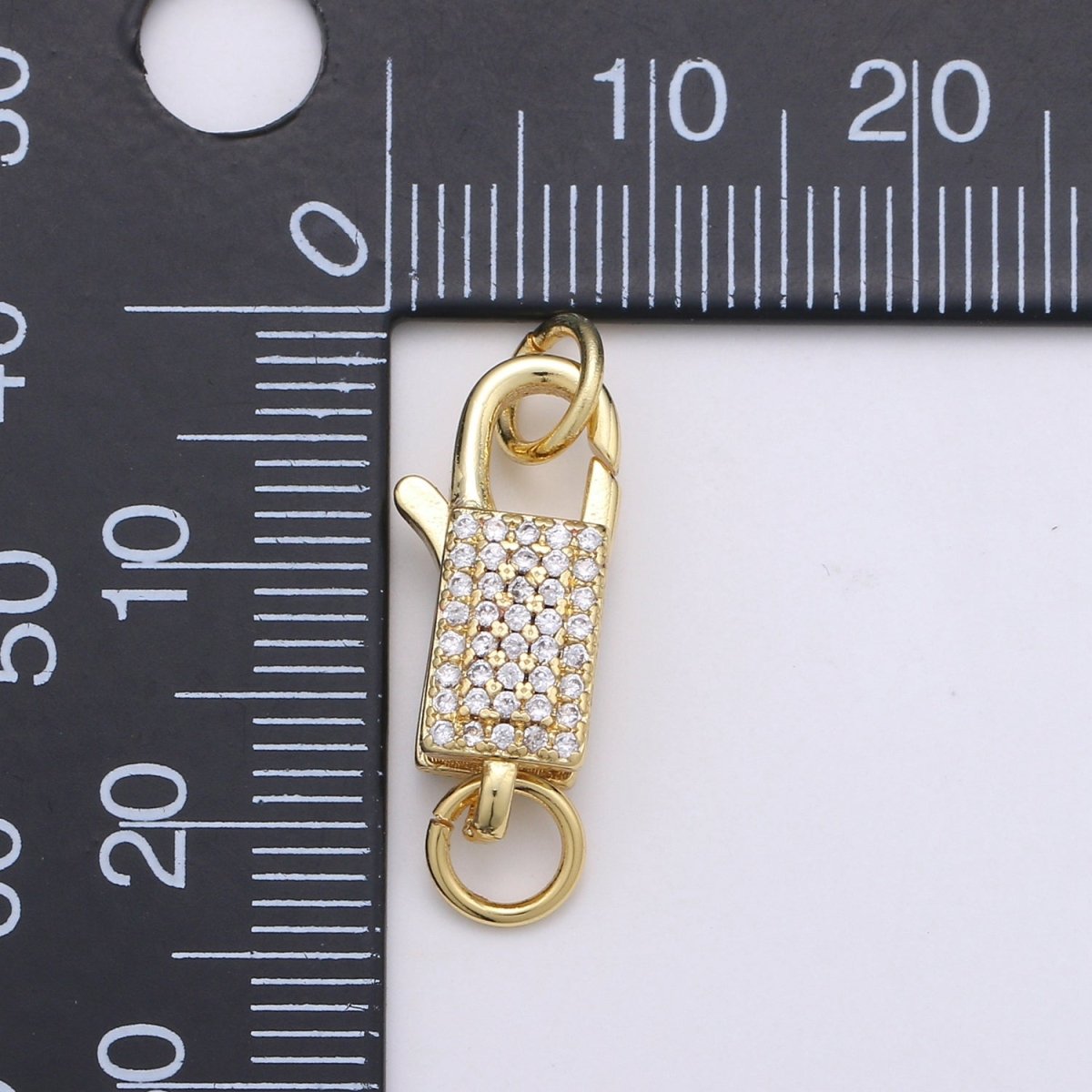 Lobster Clasp with Rings Rectangular Jewelry End Clasp Charms Supplies For DIY Jewelry Making K-730 - DLUXCA