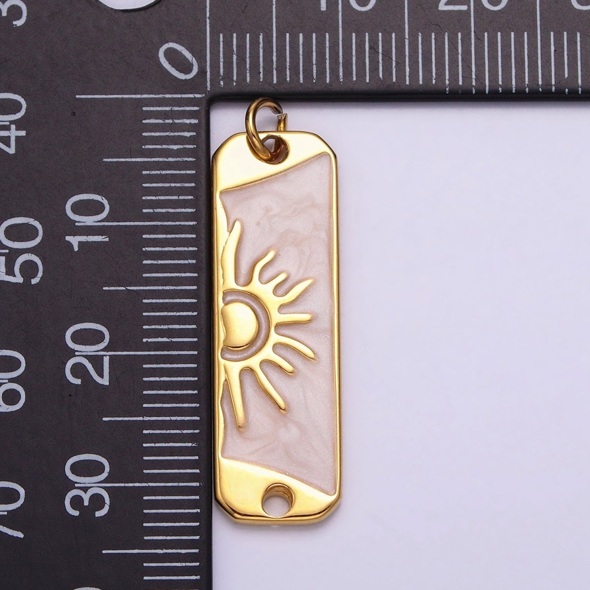 Long Bar Sun Charm Silver Gold Sun Rise Good Morning Earth Day Necklace Pendant AC581 AC582 AC583 AC584 - DLUXCA