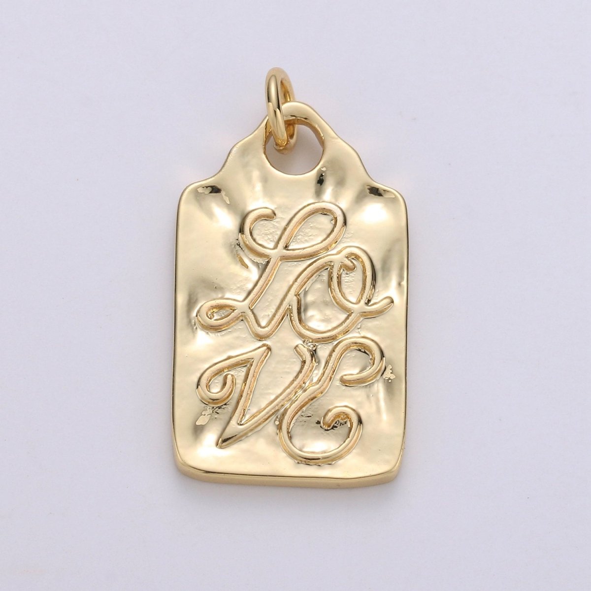 Love Charms, Gold Words Pendant, Dainty Charm, Small Love Charm for Necklace relationship Minimalist Jewelry D-639 - DLUXCA
