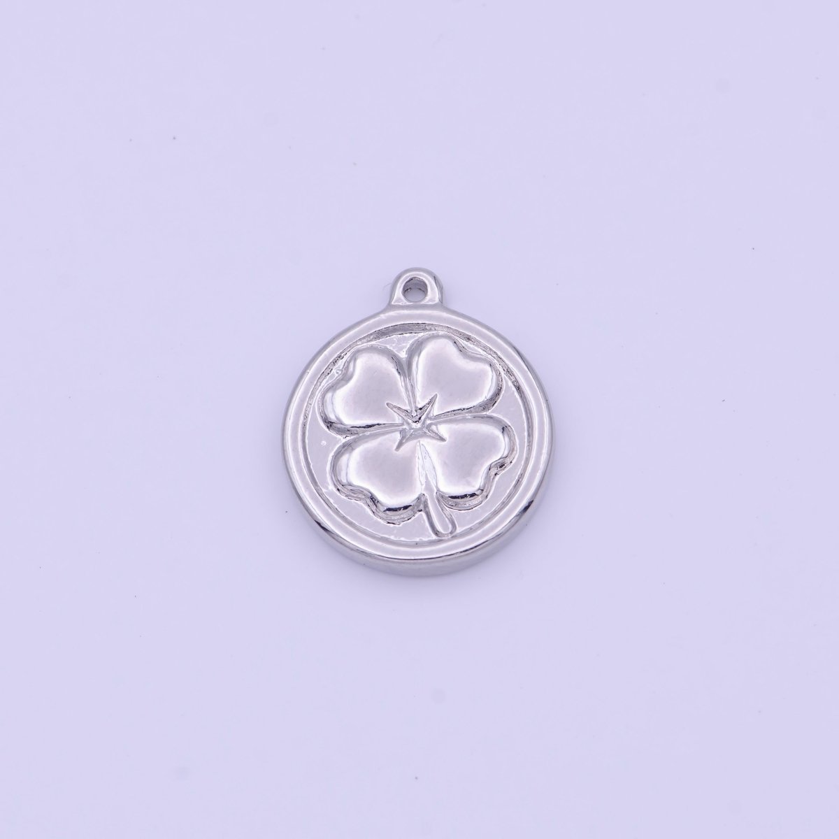 Lucky Clover Quatrefoil Coin Charm in Gold & Silver | D-398 D-453 - DLUXCA