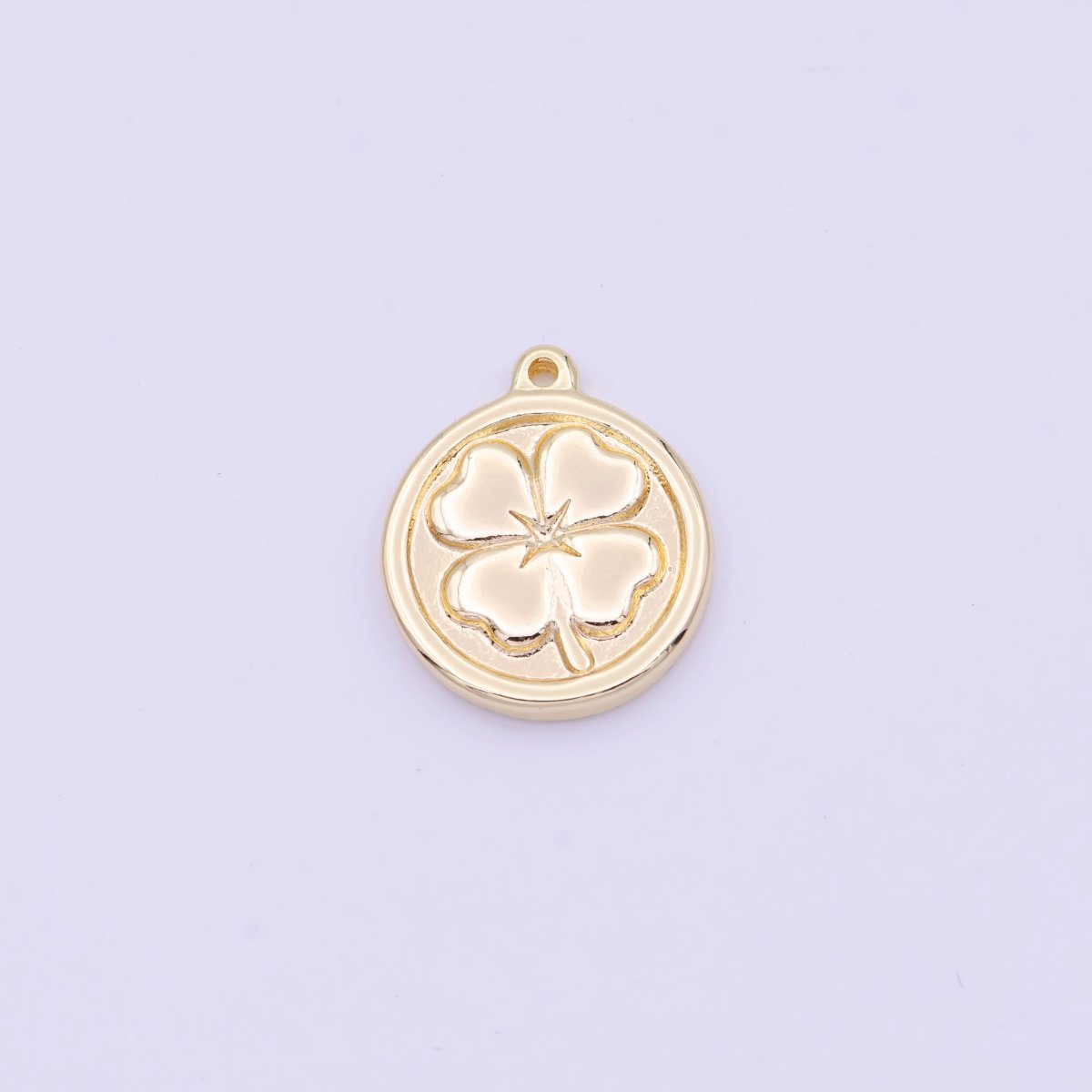 Lucky Clover Quatrefoil Coin Charm in Gold & Silver | D-398 D-453 - DLUXCA