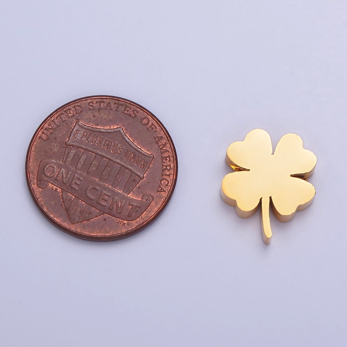 Lucky Clover Stainless Steel Beads. Minimalist Lucky Bead Jewelry Component For DIY Jewelry Making, W-843 W-844 - DLUXCA