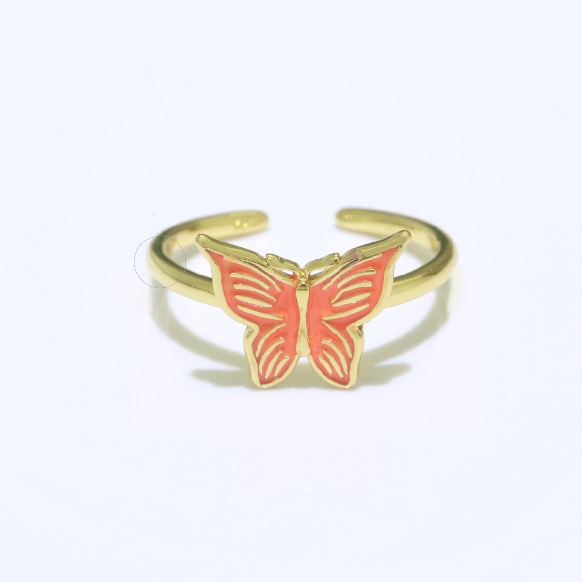 Mariposa Butterfly Ring Enamel Ring Open Adjustable in 14K Gold Filled S-085 ~ S-094 - DLUXCA