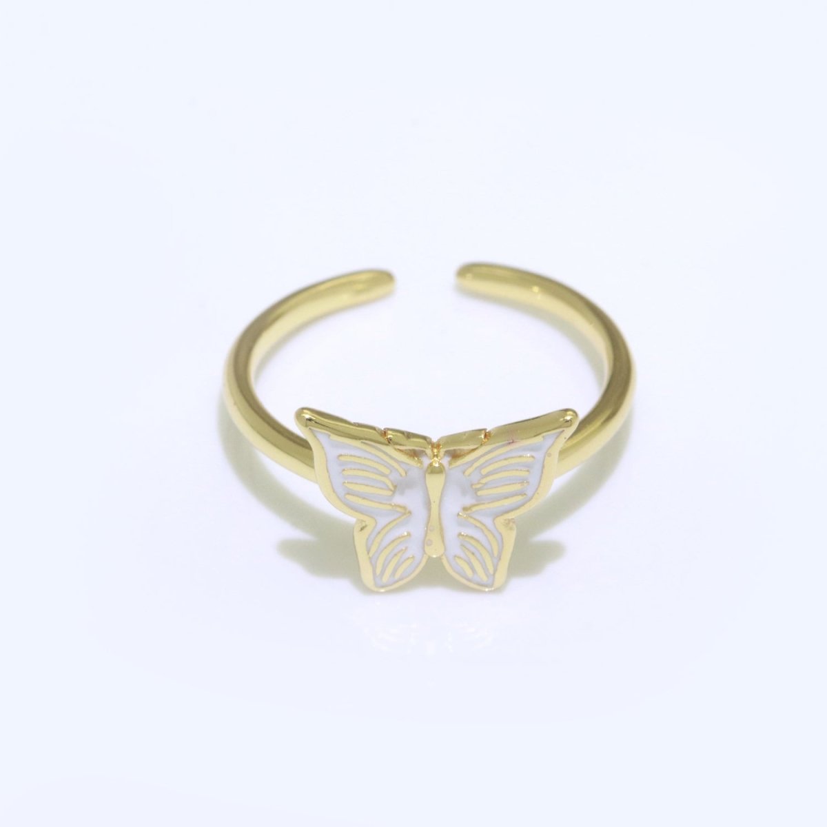 Mariposa Butterfly Ring Enamel Ring Open Adjustable in 14K Gold Filled S-085 ~ S-094 - DLUXCA