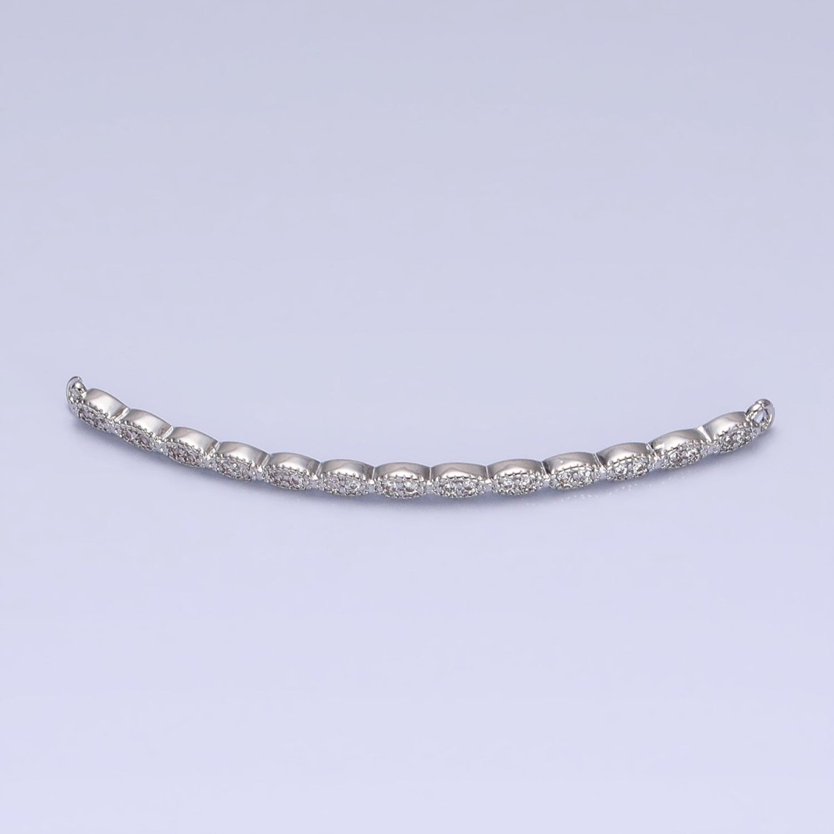 Marquise-Shaped Lined Micro Paved Clear CZ Link Connector in Gold & Silver | AA972 AA973 - DLUXCA