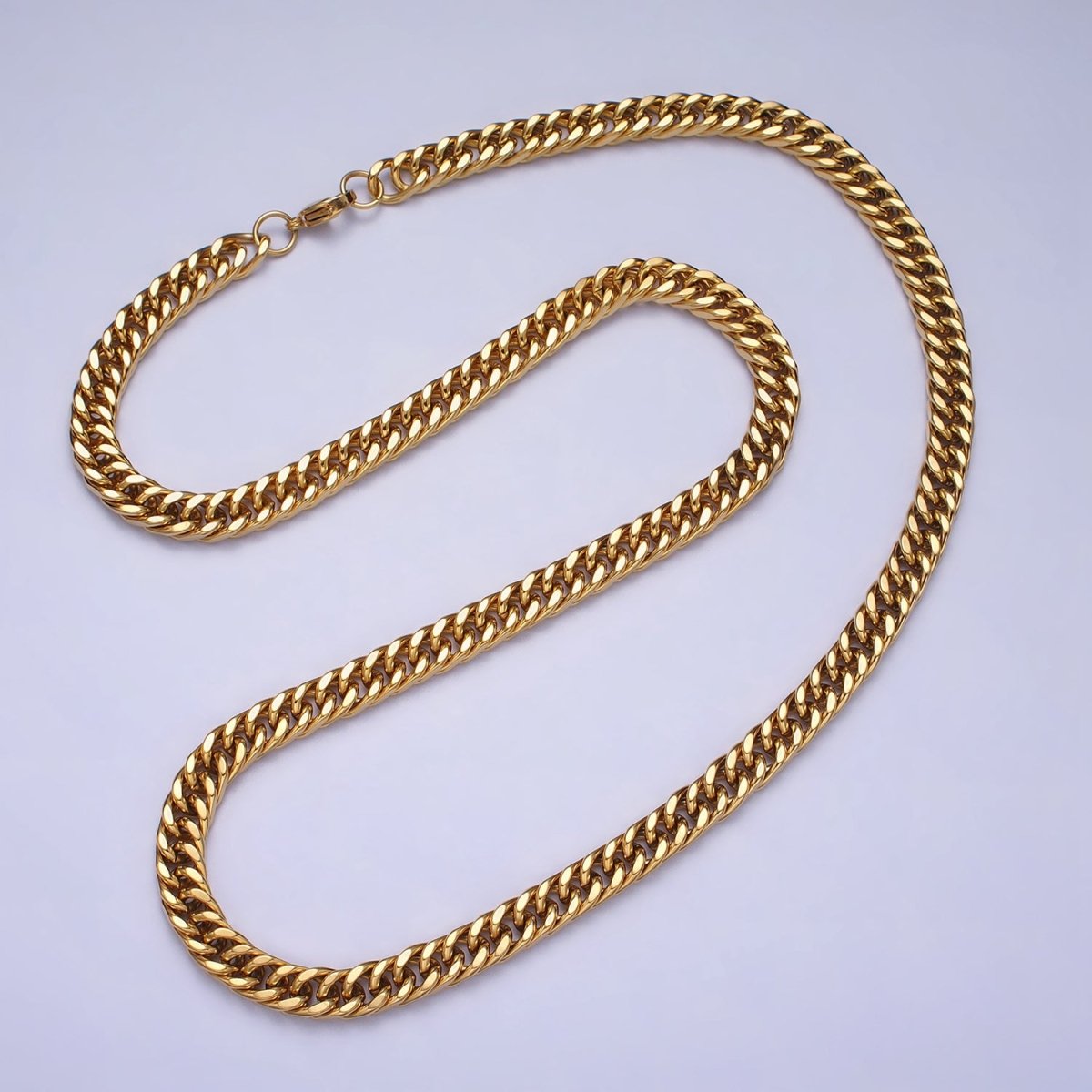 Men's Chain Necklace, Cuban Link Chain Necklace, Stainless Steel Silver Chain, 7mm Cuban Chain Necklace 23.5 inch | WA-1591 WA-1592 Clearance Pricing - DLUXCA