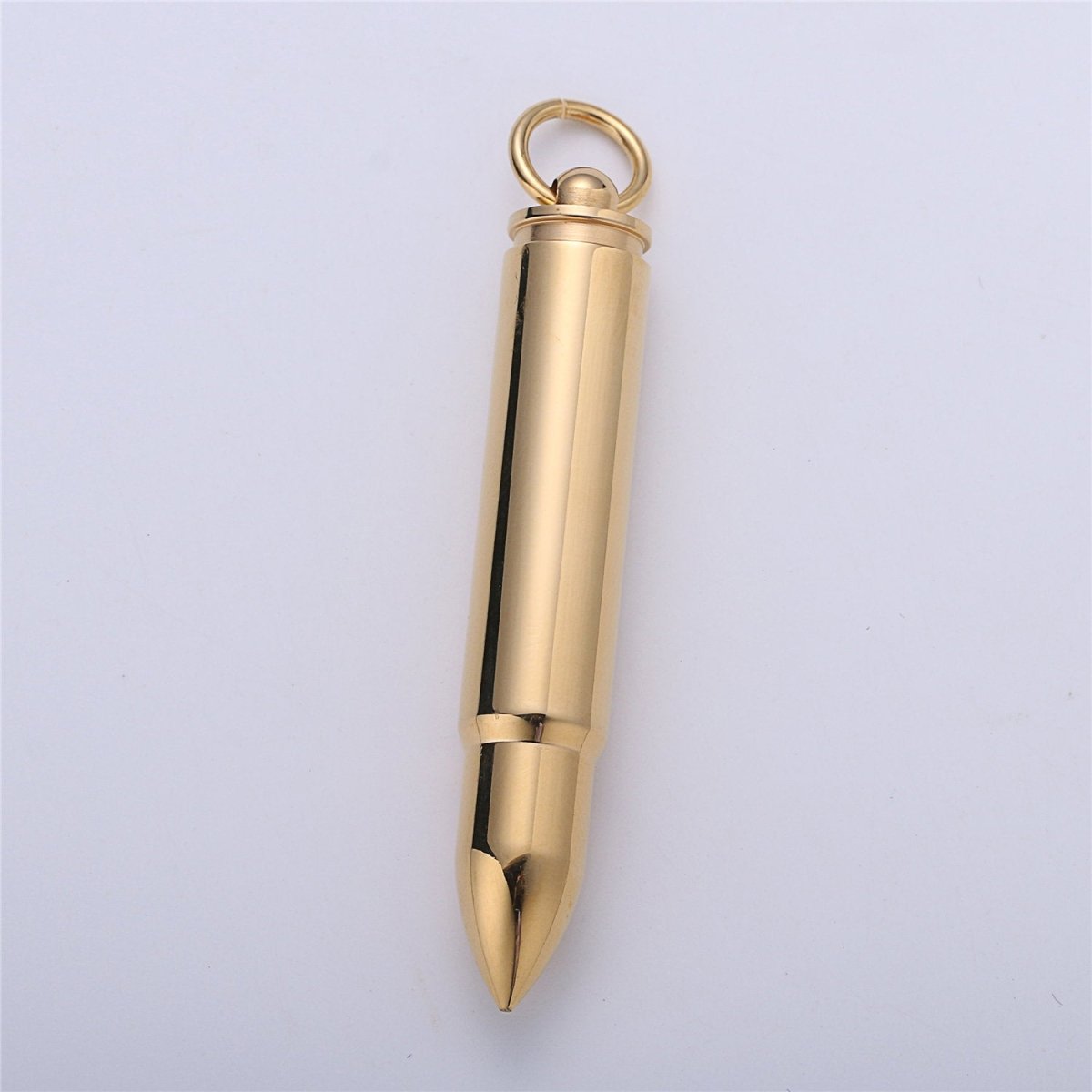 Mens Stainless Steel Bullet Pendant Necklaces Urn Ashes Necklace Supply for Cremation Memorial Keepsakes in Gold Silver Ammo E-664 - DLUXCA