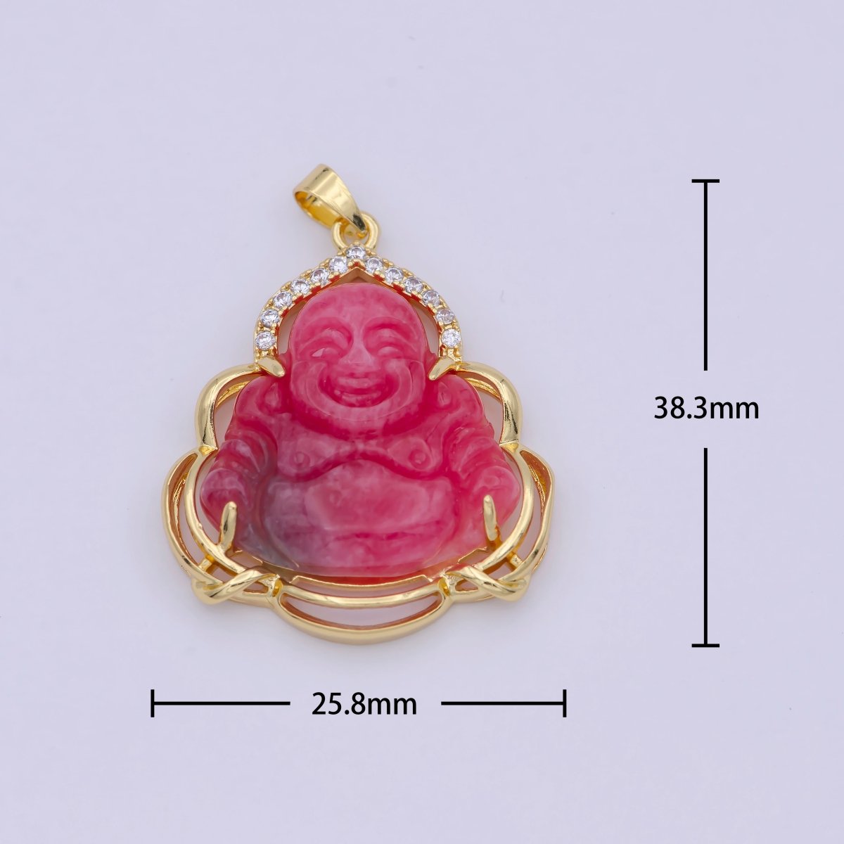 Men's Women's Real Red Jade Buddha 24k Gold Filled Pendant Fashion Statement Jewelry O-100 - DLUXCA