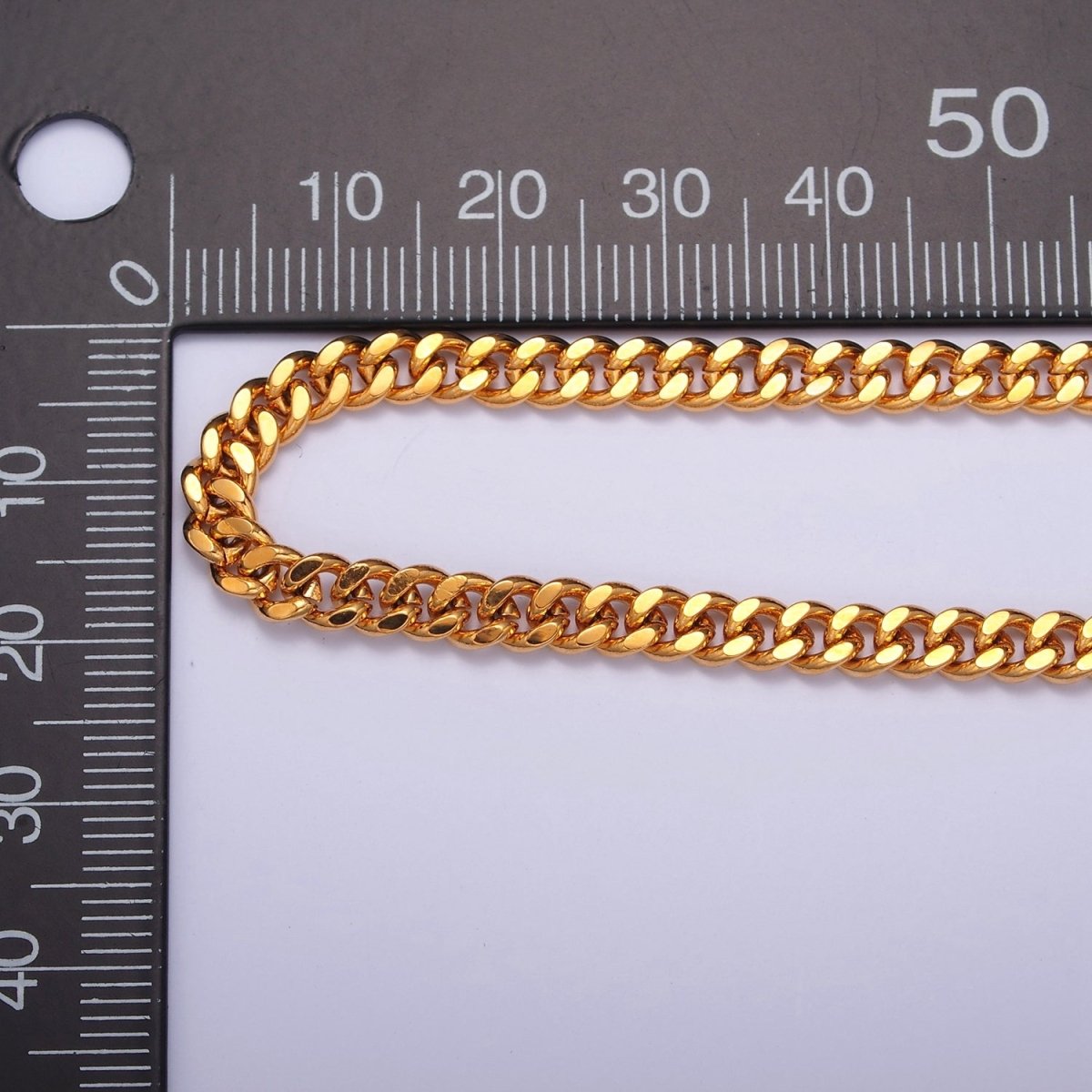 Miami Cuban Curb Link Unfinished Chain, 4.5mm 24k Gold Filled Chain 19.5 inch long | WA-1400 Clearance Pricing - DLUXCA