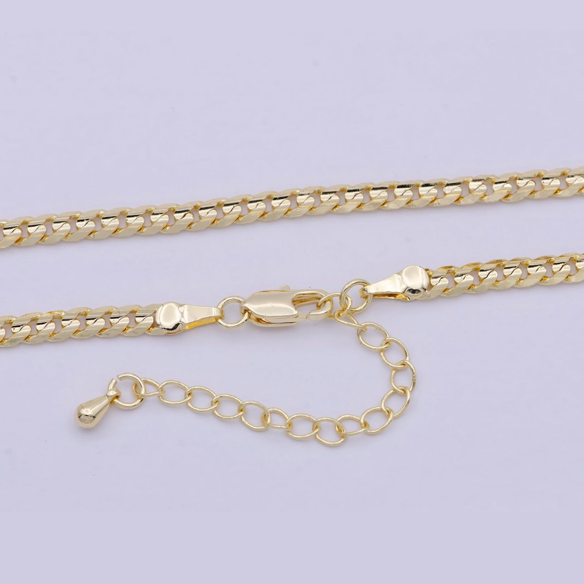 Miami Cuban Gold Curb Link Chain 3.4mm 18K Gold filled Chain Necklace• Gold Necklace Gold filled Layer Necklace | WA-830 Clearance Pricing - DLUXCA