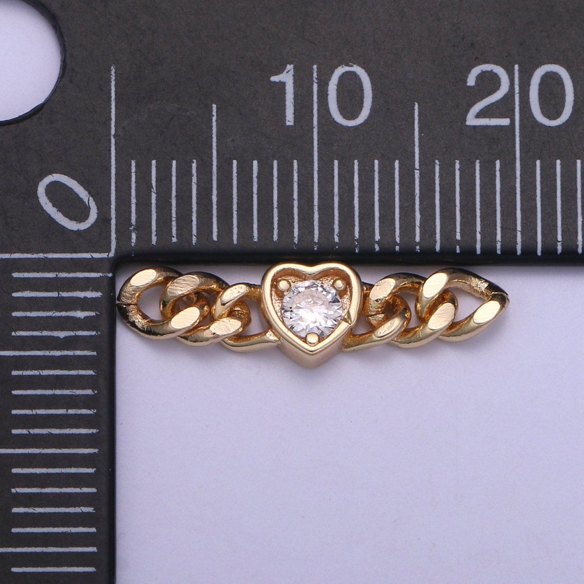 Miami Cuban Link Connector for Bracelet Necklace Jewelry Making Supply Heart Cubic Charm Connector for Statement Jewelry Making F-734 - DLUXCA