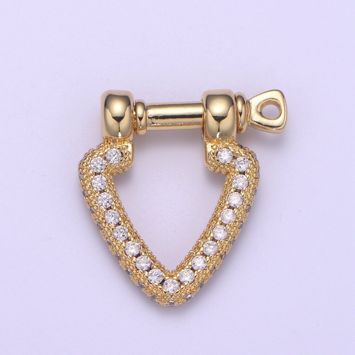 Micor pave Clasp Gold Filled Screw clasp lock, Anchor Shackle, Gold Triangle Cz Bracelet Necklace Clasp Sailor Bracelet Clasp Supply L-260 - DLUXCA