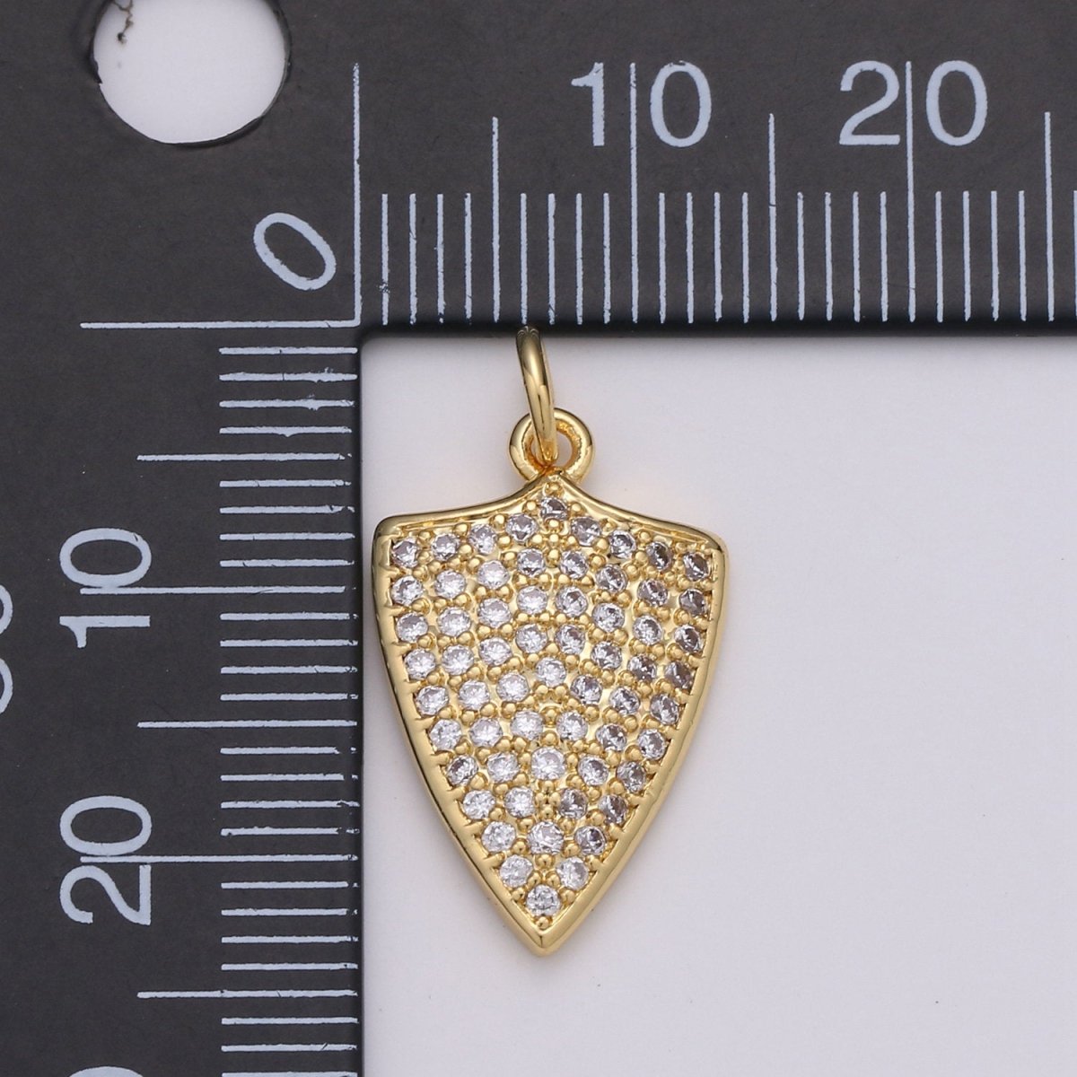 Micro Pave 14k Gold filled Dainty Shield Charm Medieval Knight Medallion Pendant for Necklace Earring Bracelet Charm D-417 D-418 - DLUXCA