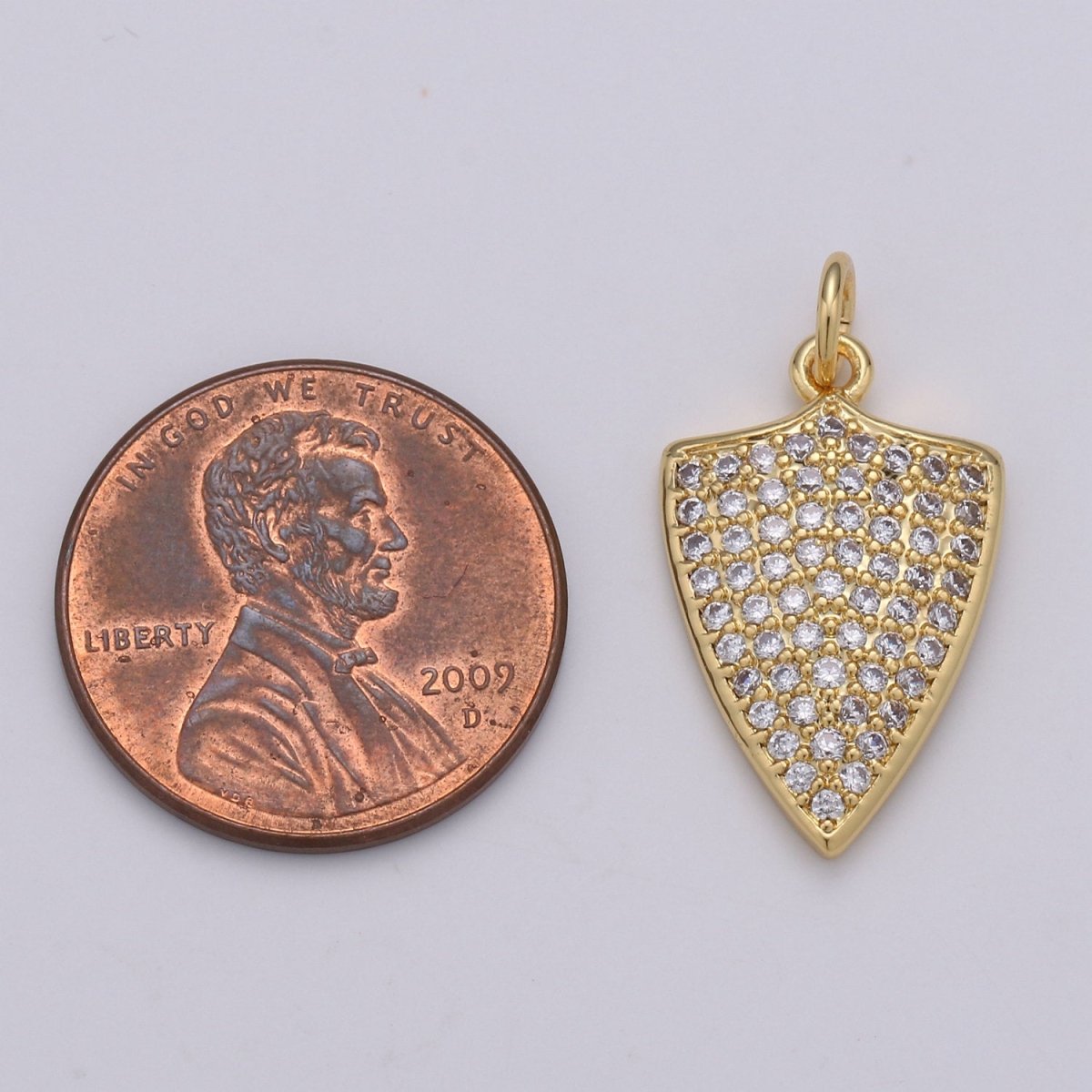 Micro Pave 14k Gold filled Dainty Shield Charm Medieval Knight Medallion Pendant for Necklace Earring Bracelet Charm D-417 D-418 - DLUXCA