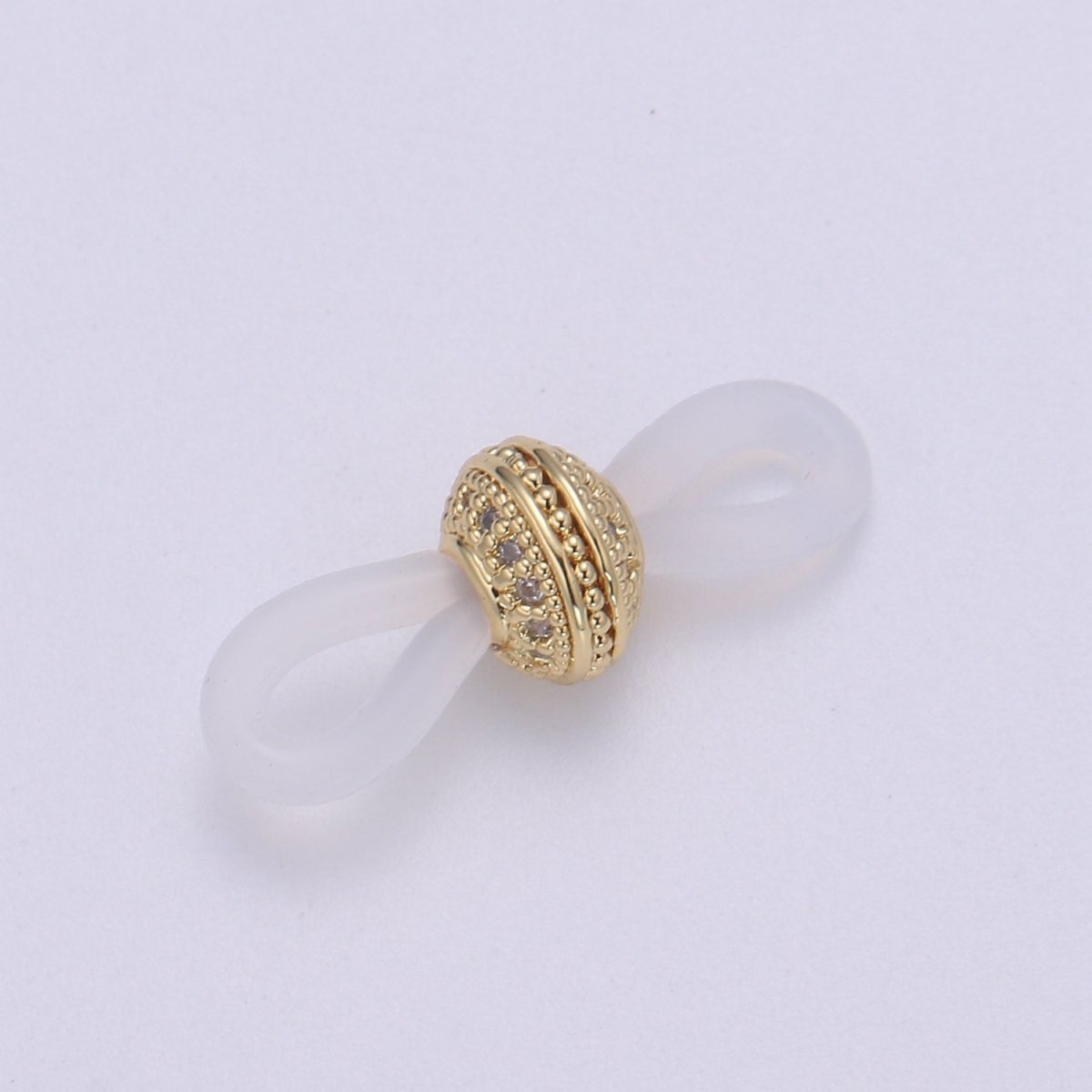 Micro Pave Beads Gold Face Mask cord tip Chain Facemask, glasses, silicone connector, eyewear accessories, jewelry manufacturing K-442 K-443 K-621 K-622 - DLUXCA