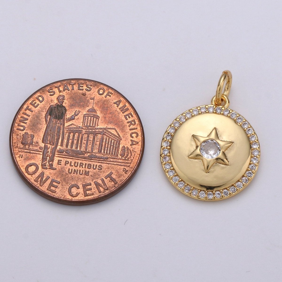 Micro Pave Celestial Jewelry Gold Star Charm Jewelry Making Supply 24K Gold Filled Findings D-407 D-408 - DLUXCA