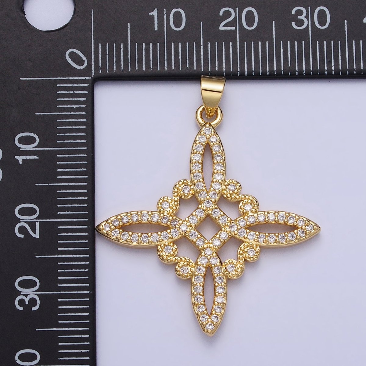 Micro Pave Celtic Knot Gold CZ Eternity Knot Circle Pendant Charm Statement Jewelry Luxury Elegant AA145 - DLUXCA