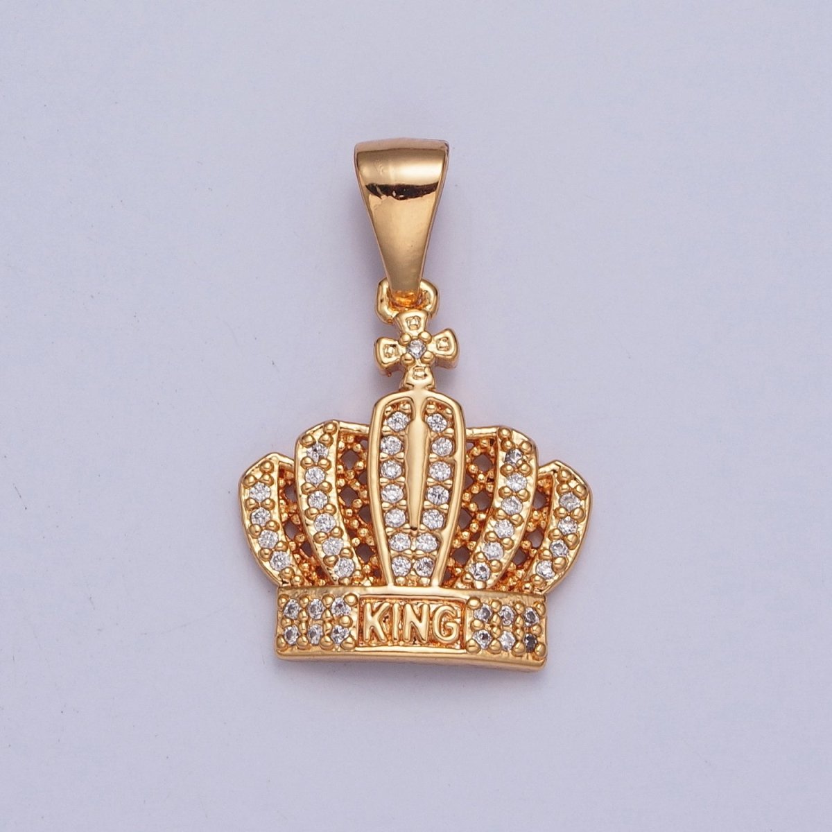 Micro Pave Clear CZ KING Royal Crown, X-366 - DLUXCA