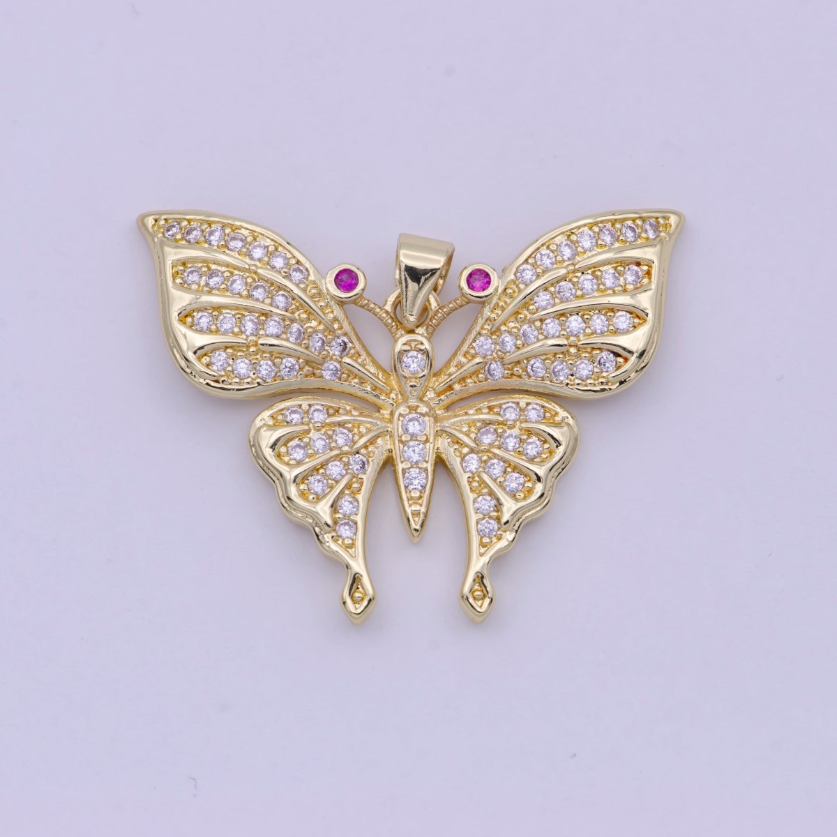 Micro pave Cubic Zirconia Gold Filled Butterfly Charm Mariposa Butterfly Pendant DIY Jewelry Accessories H-504 H-505 - DLUXCA