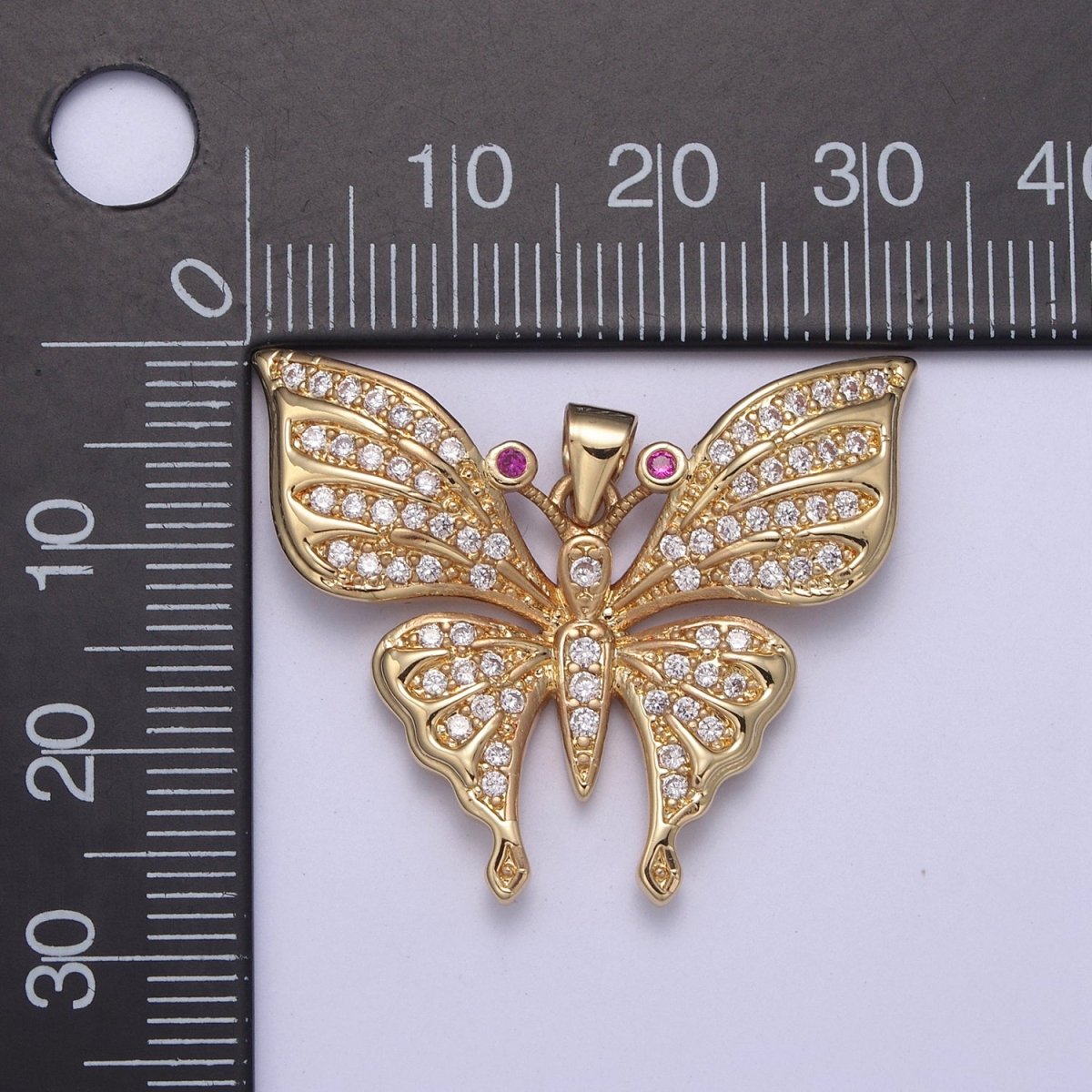 Micro pave Cubic Zirconia Gold Filled Butterfly Charm Mariposa Butterfly Pendant DIY Jewelry Accessories H-504 H-505 - DLUXCA